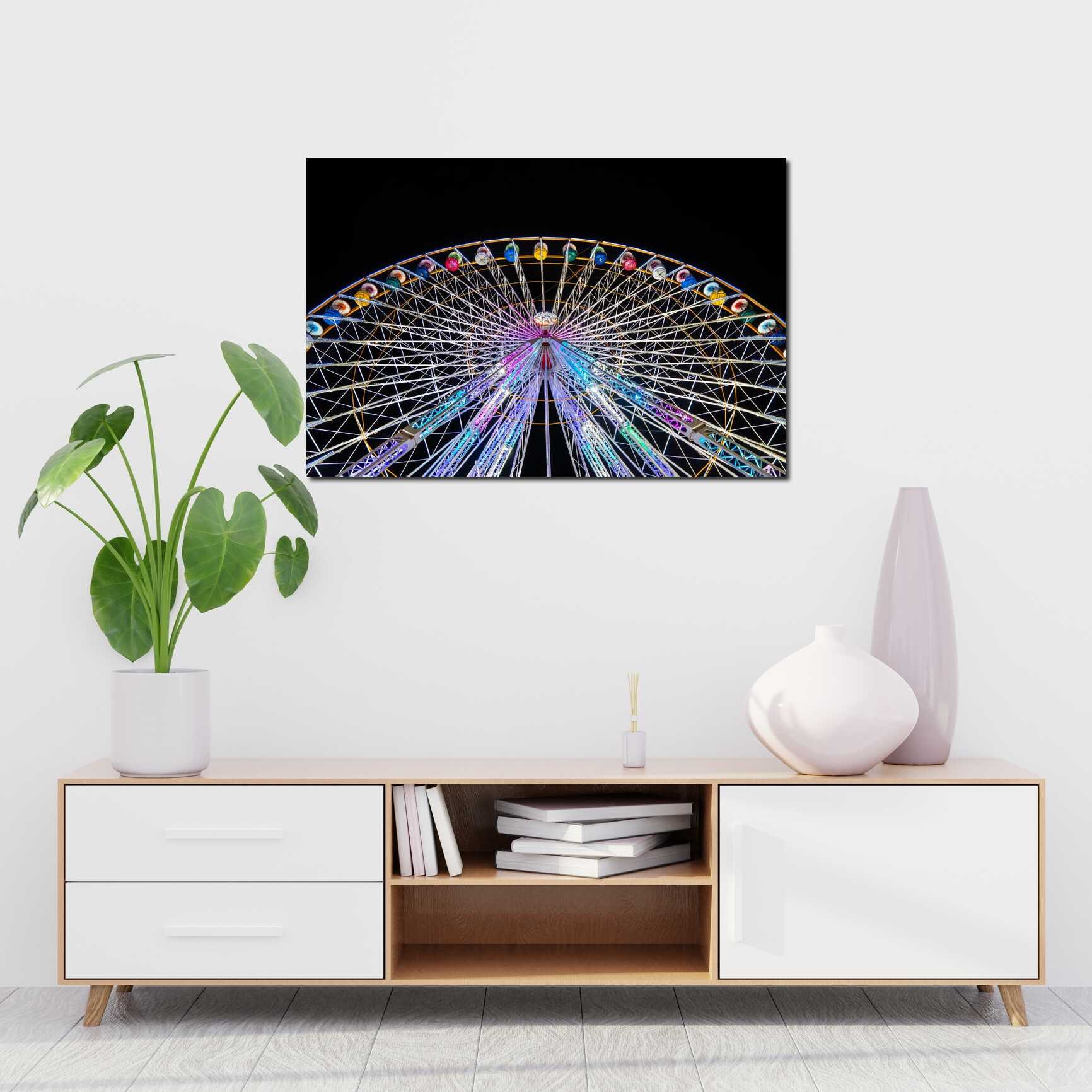 Canvas above sofa for size context