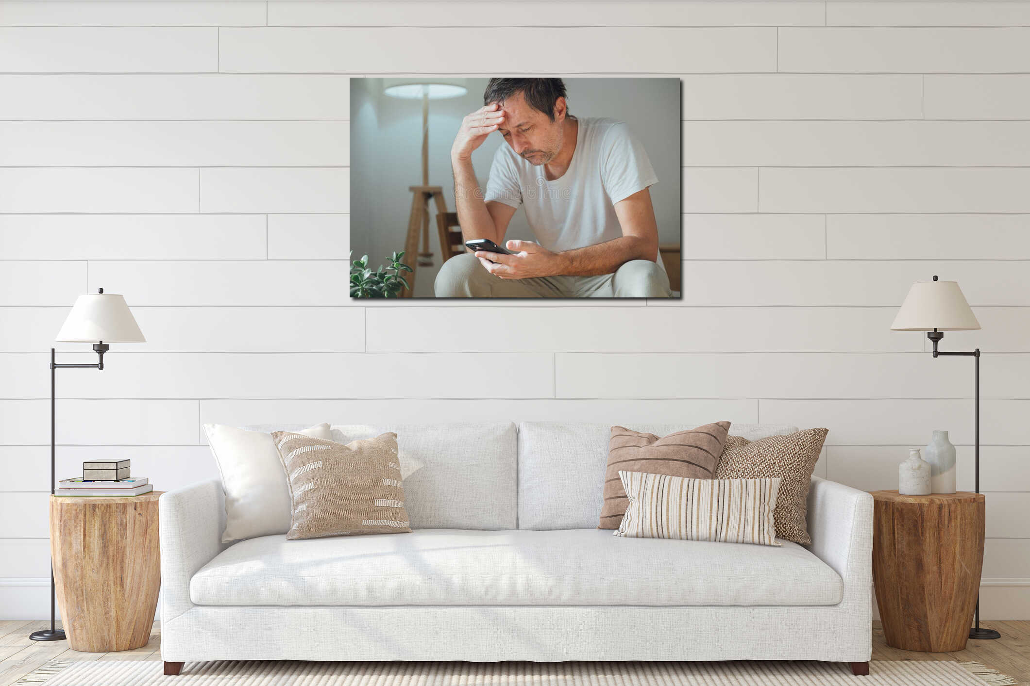 Canvas above sideboard for size context