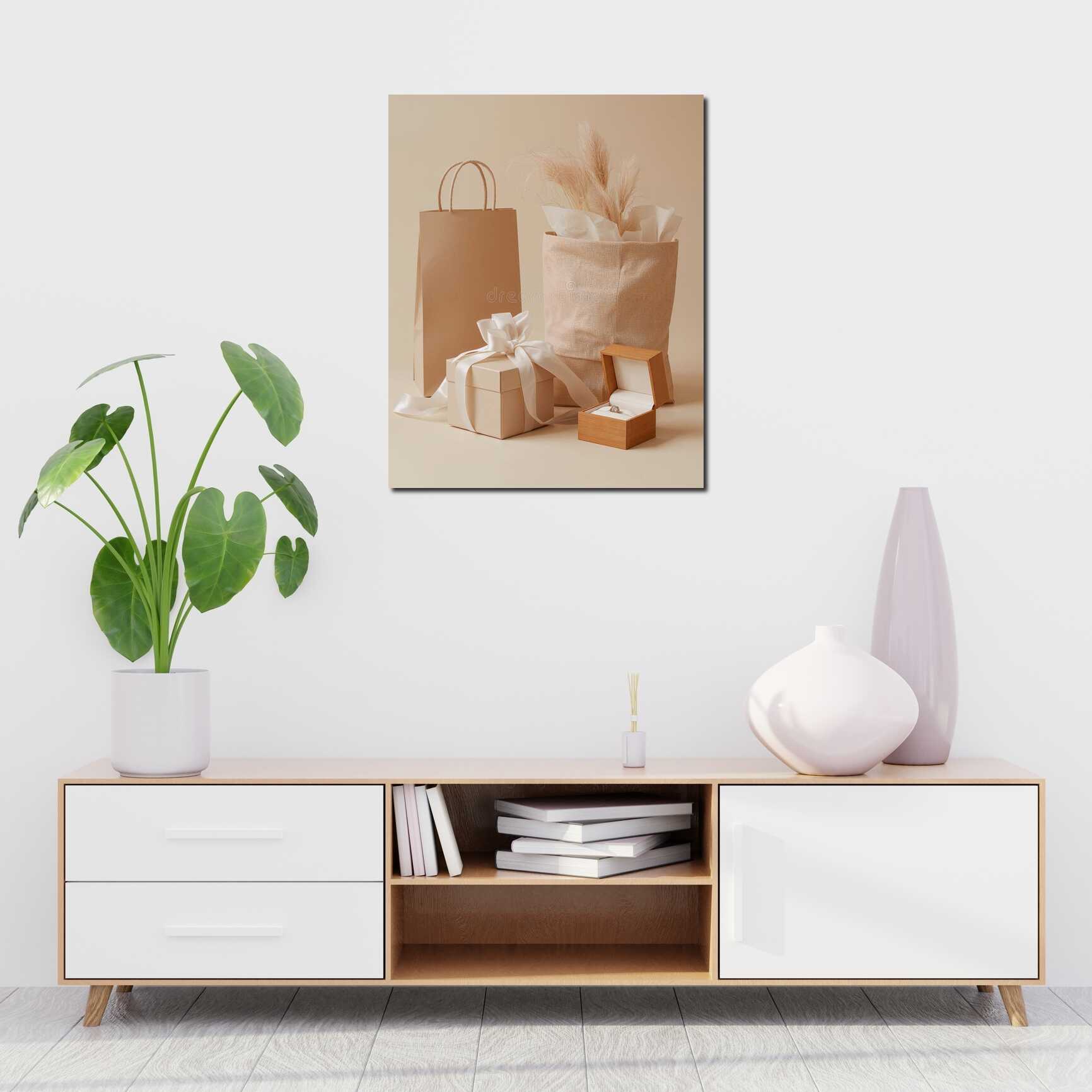 Canvas above sofa for size context