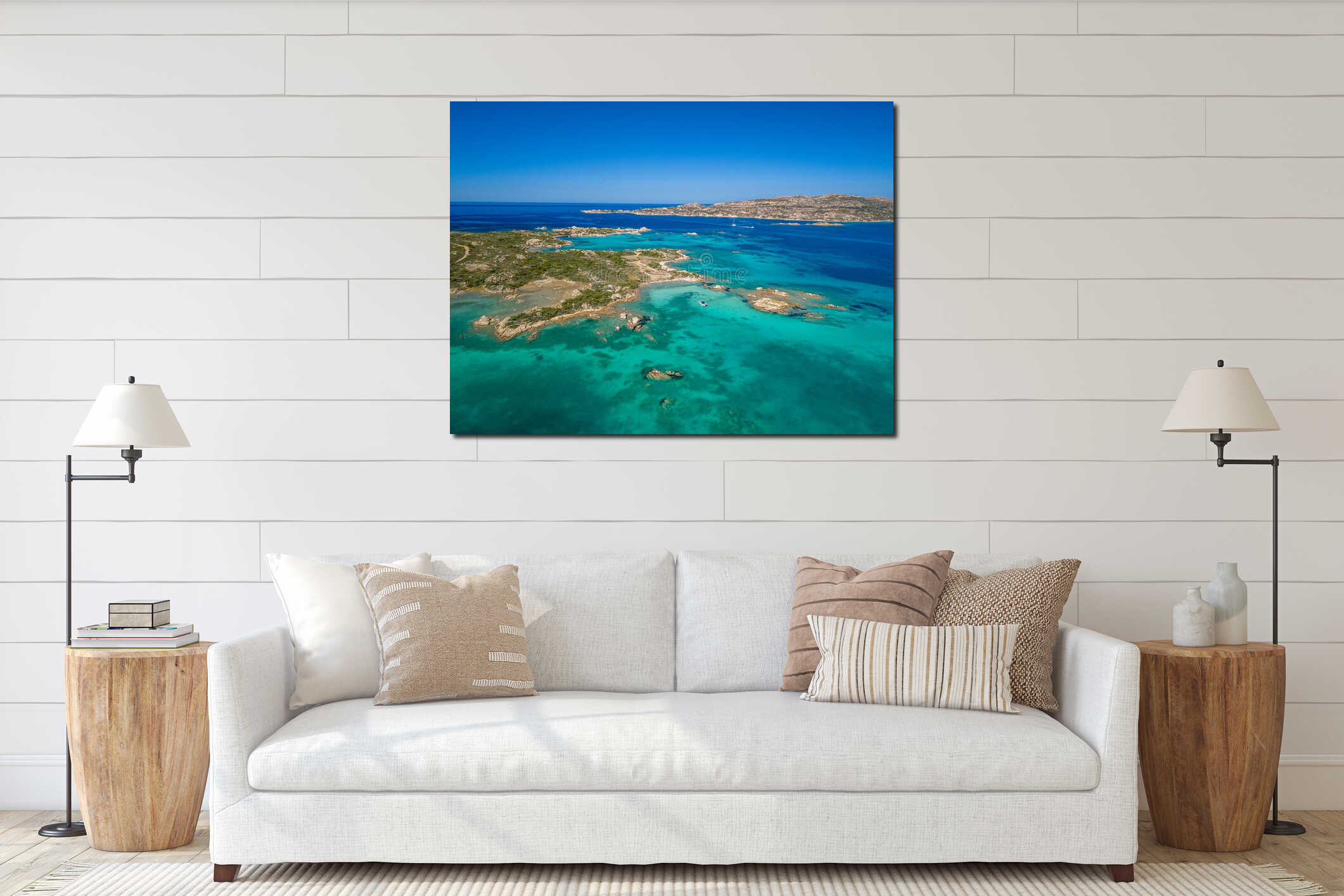 Aerial View of La Maddalena Coastline, Province of Sassari, Sardinia, Italy interior mockup