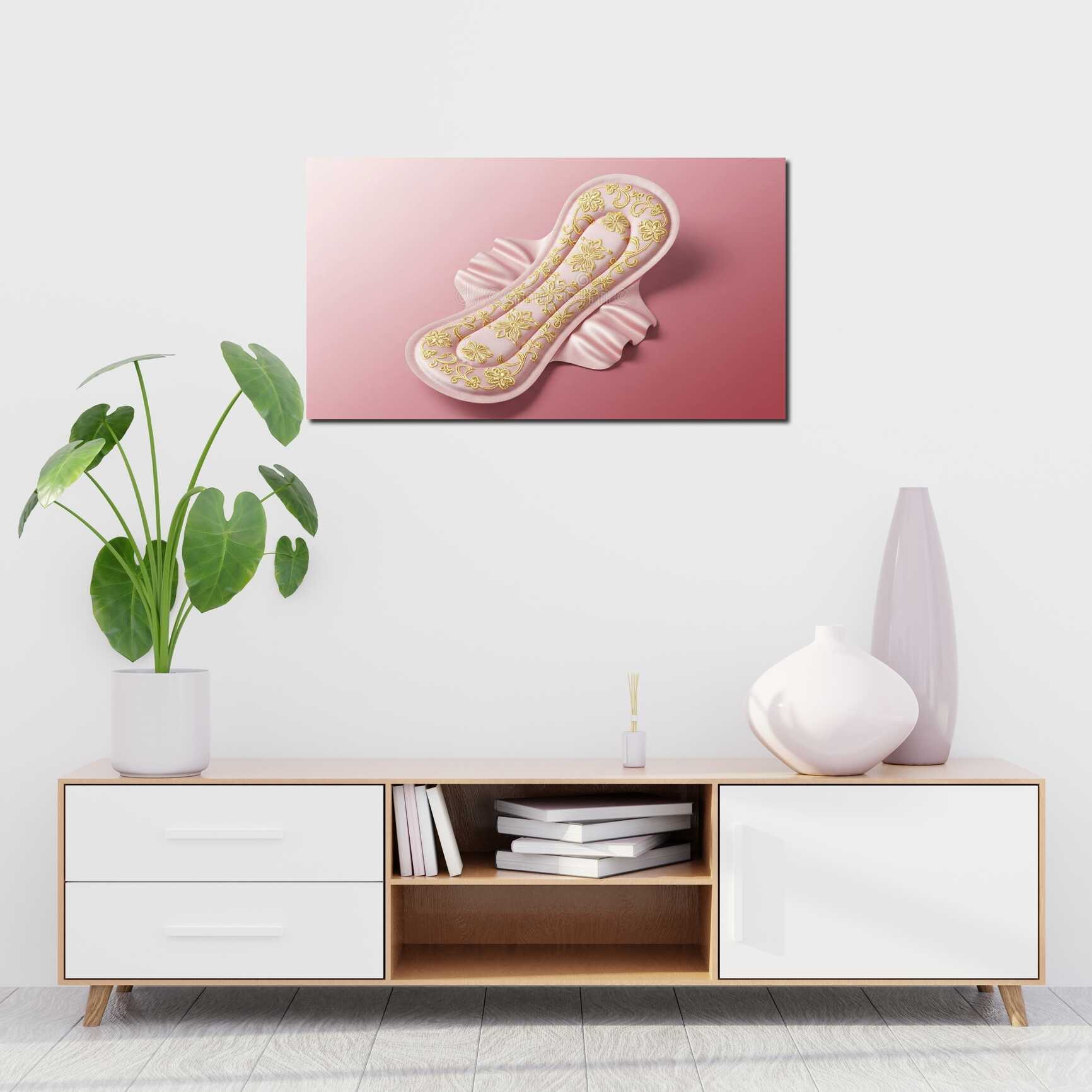 Canvas above sofa for size context