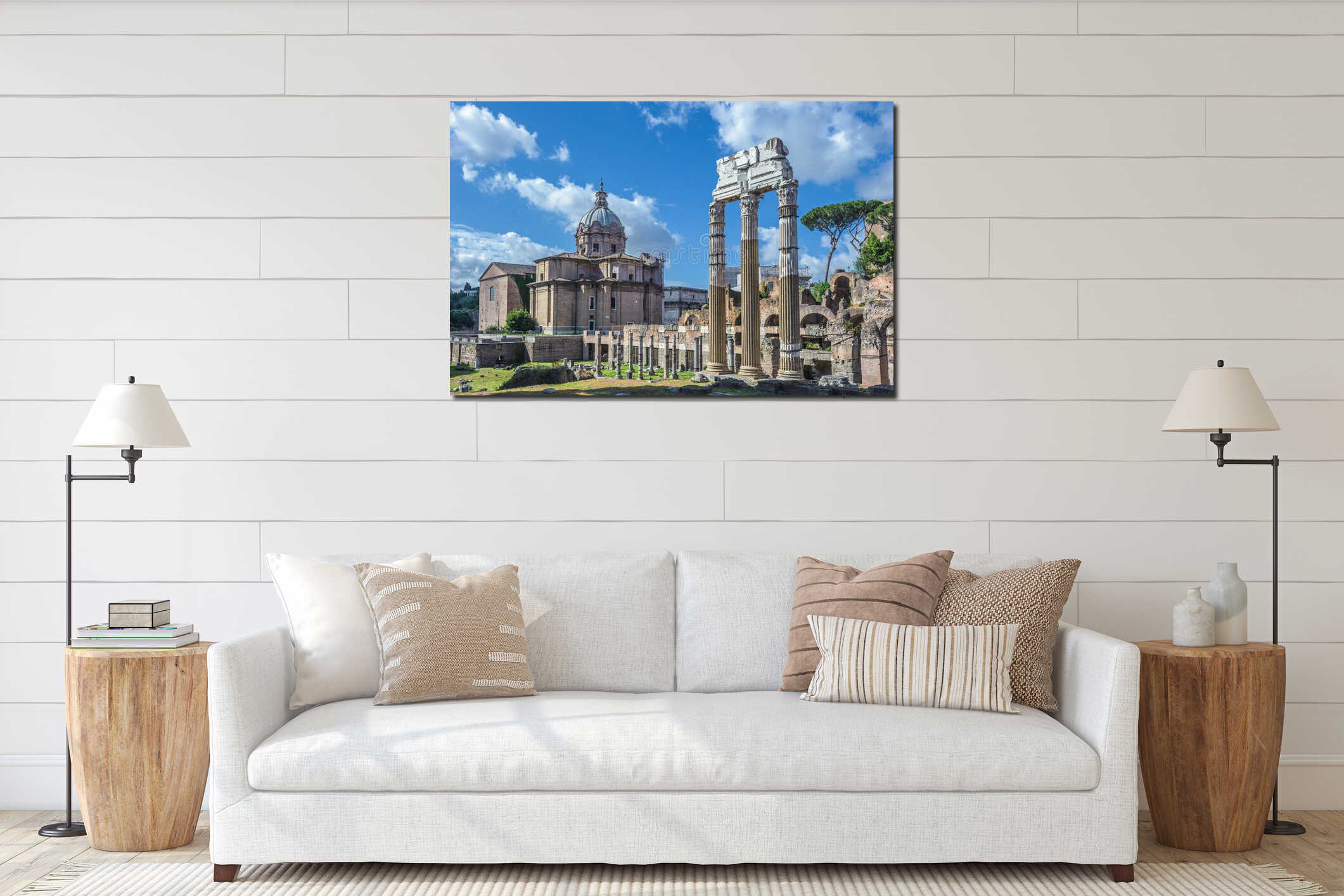 Ancient Roman forums in Rome, Italy interior mockup