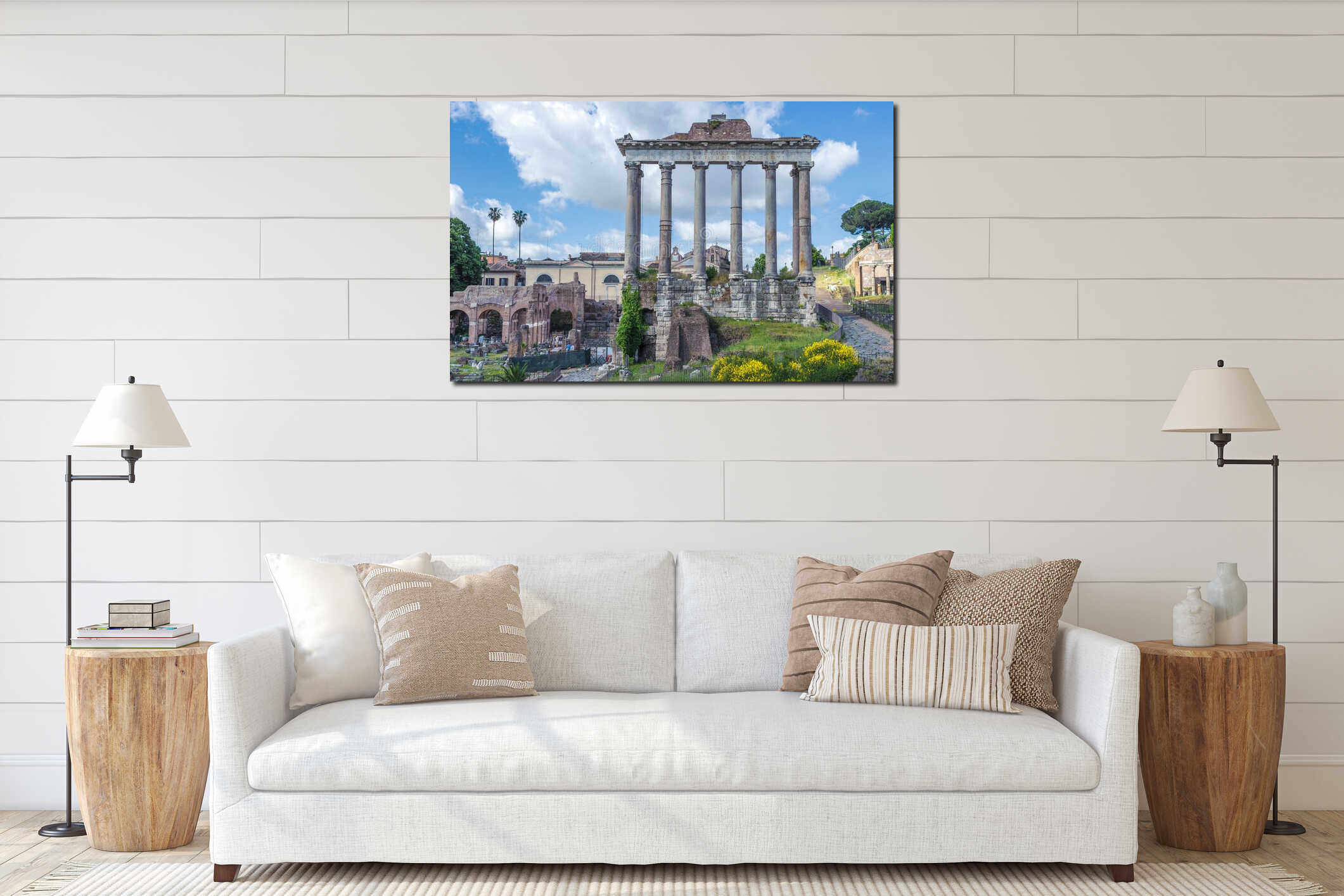 Ancient Roman forums in Rome, Italy interior mockup