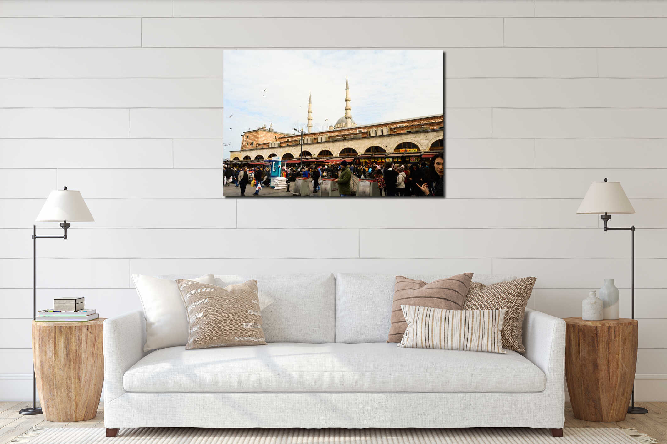 Misir Carsisi entry and people Istanbul Turkey March 23, 2019, Misir Carsisi exterior view interior mockup