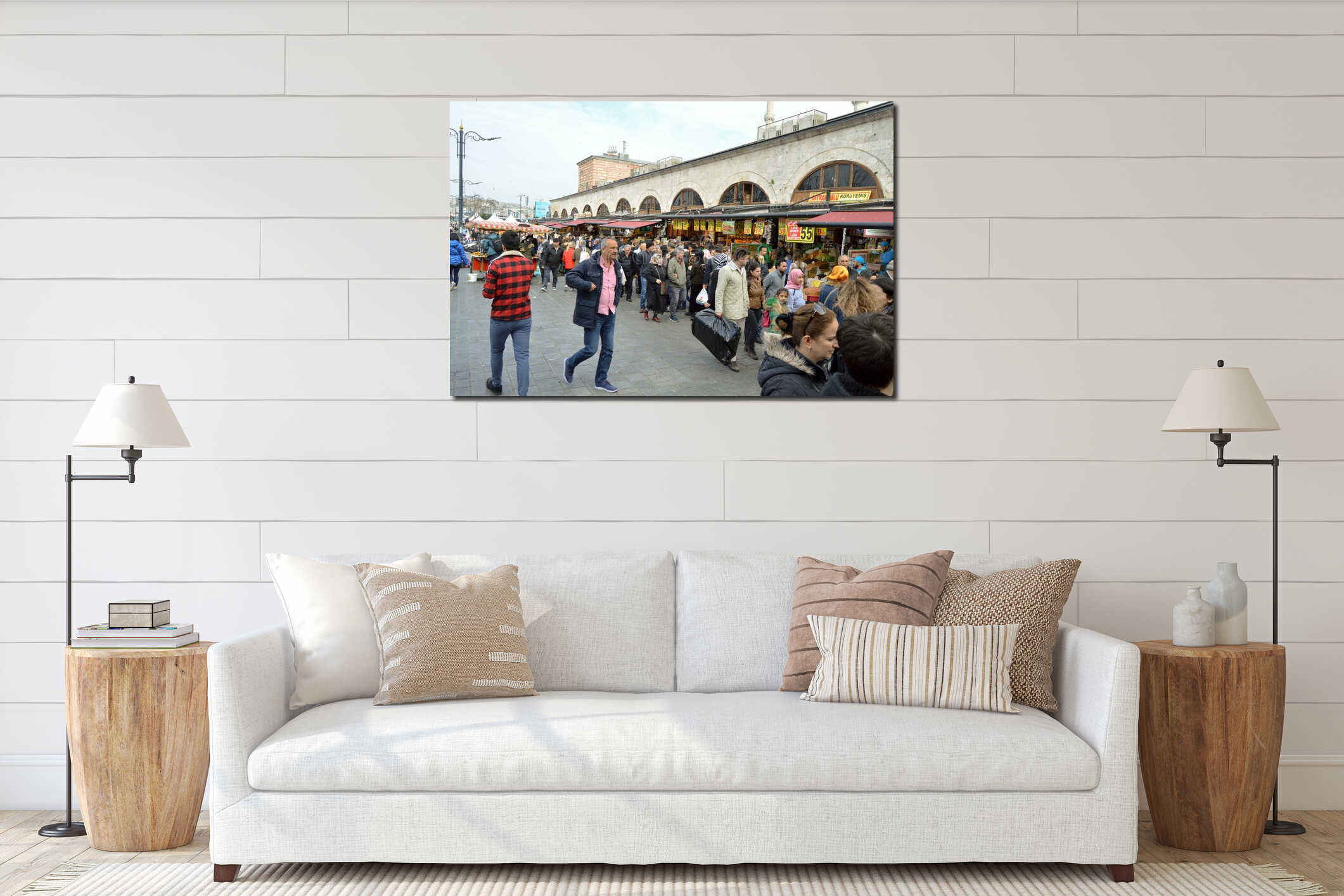 Misir Carsisi entry and people Istanbul Turkey March 23, 2019, Misir Carsisi exterior view interior mockup