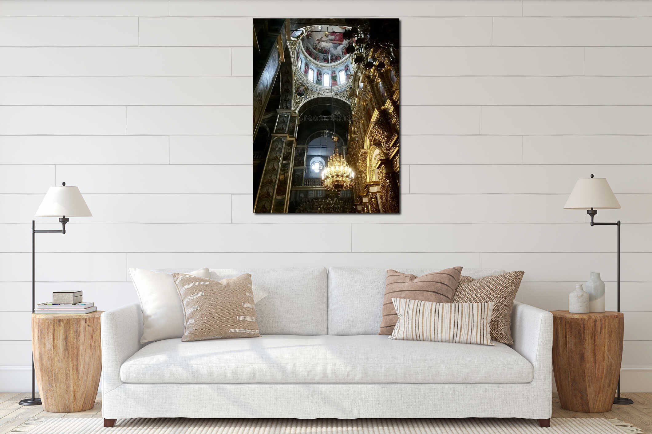 Interior of the Kiev-Pechersk Lavra Church in Kiev, Ukraine interior mockup