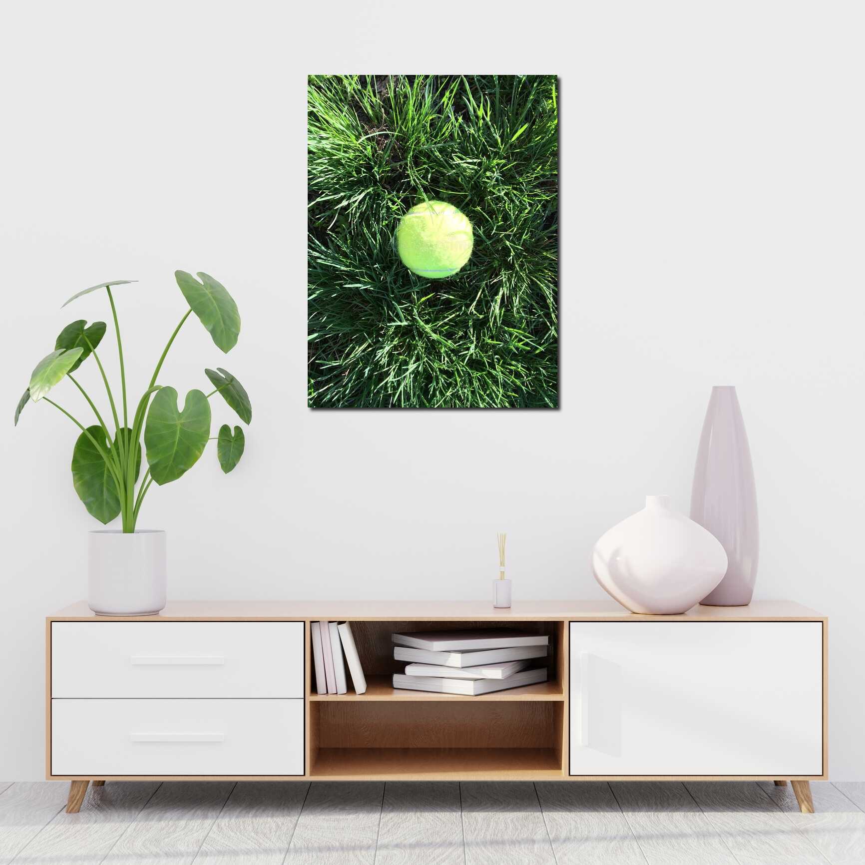 Canvas above sofa for size context