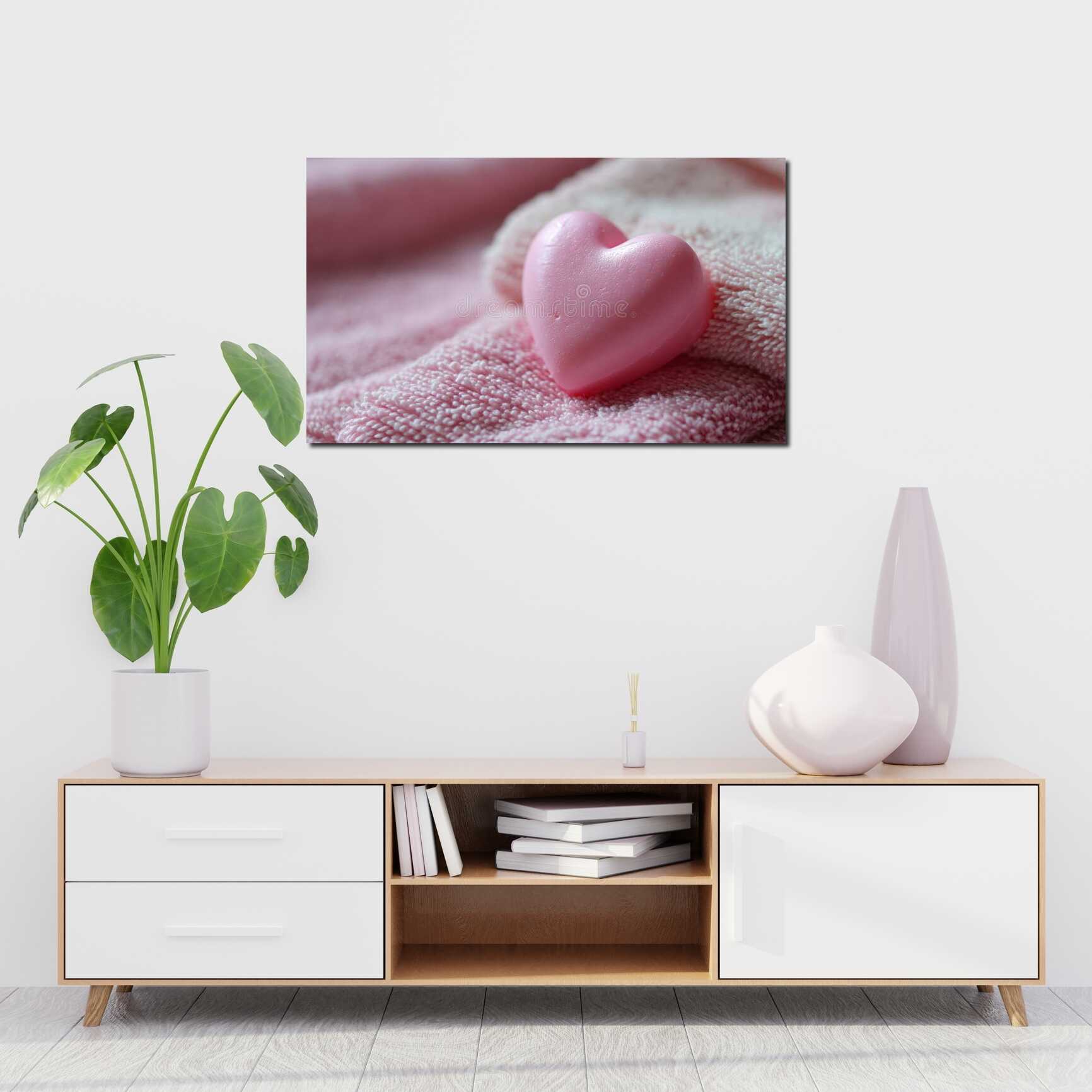 Canvas above sofa for size context