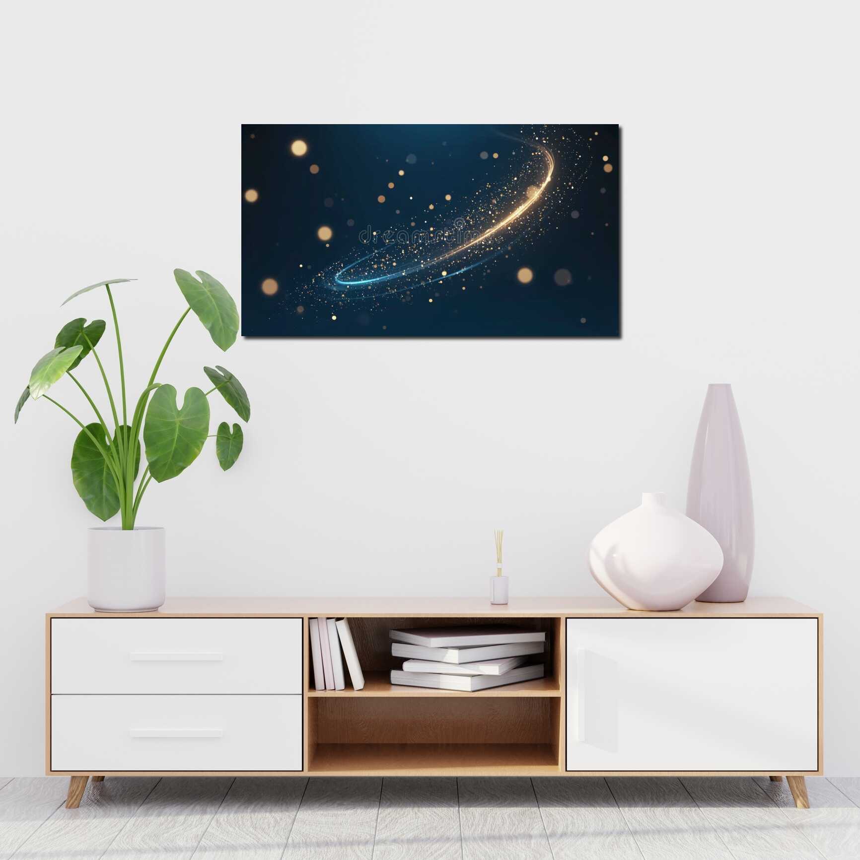 Canvas above sofa for size context