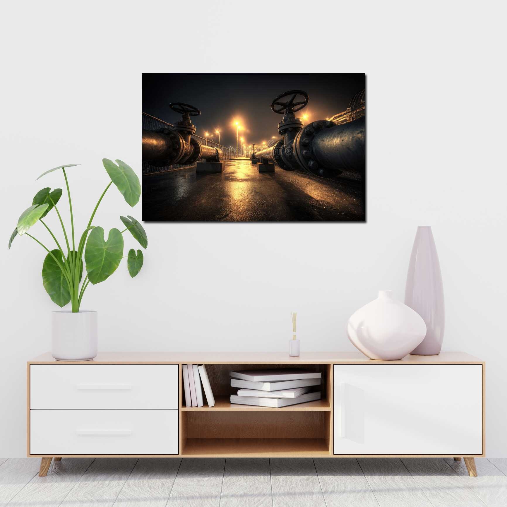 Canvas above sofa for size context