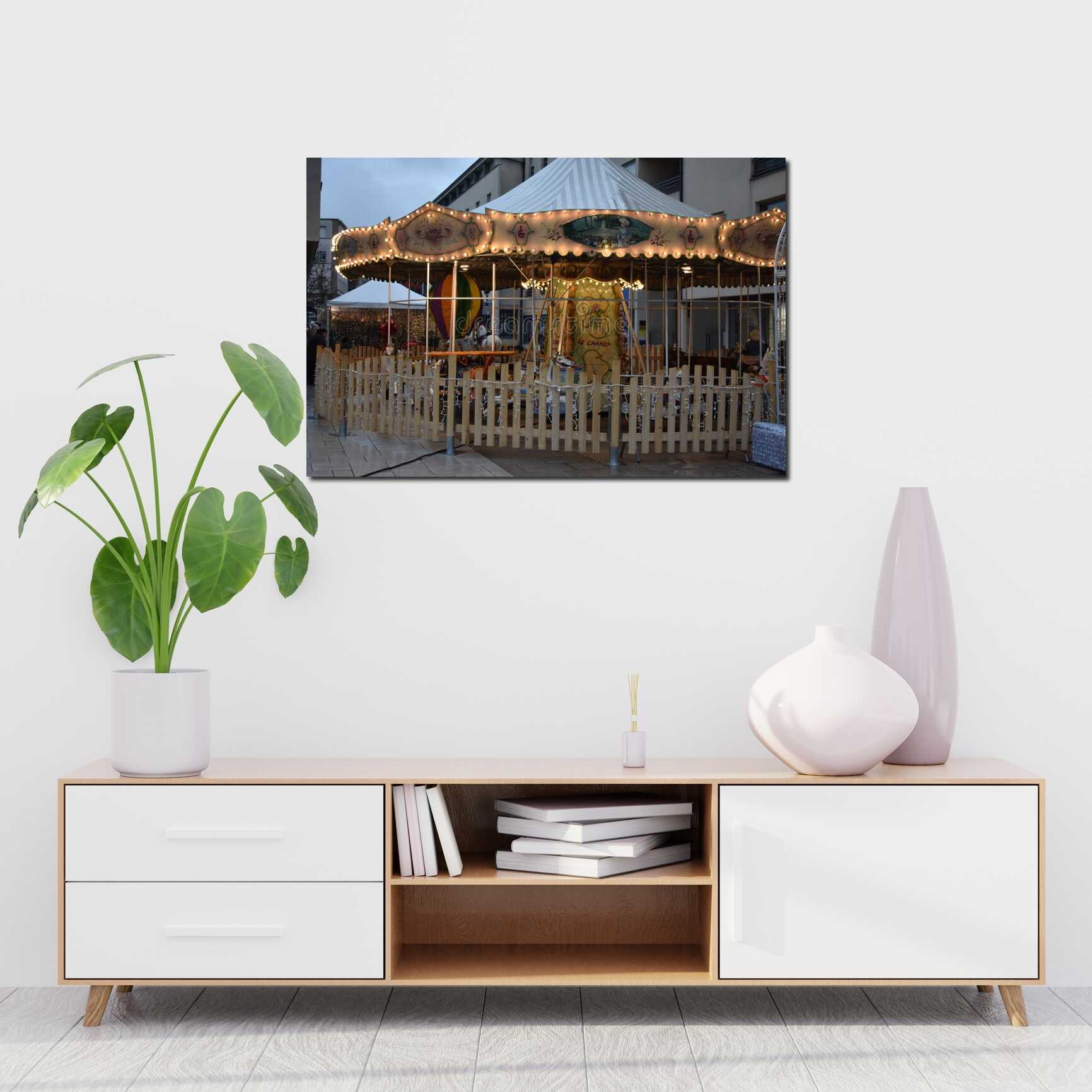 Canvas above sofa for size context