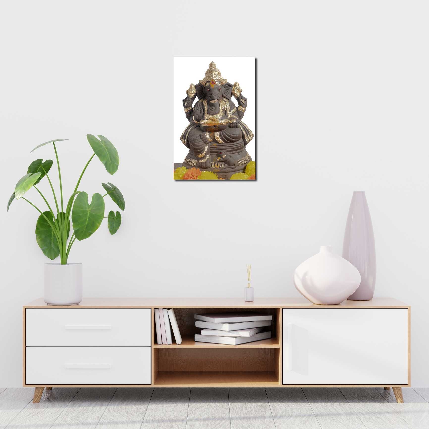 Canvas above sofa for size context