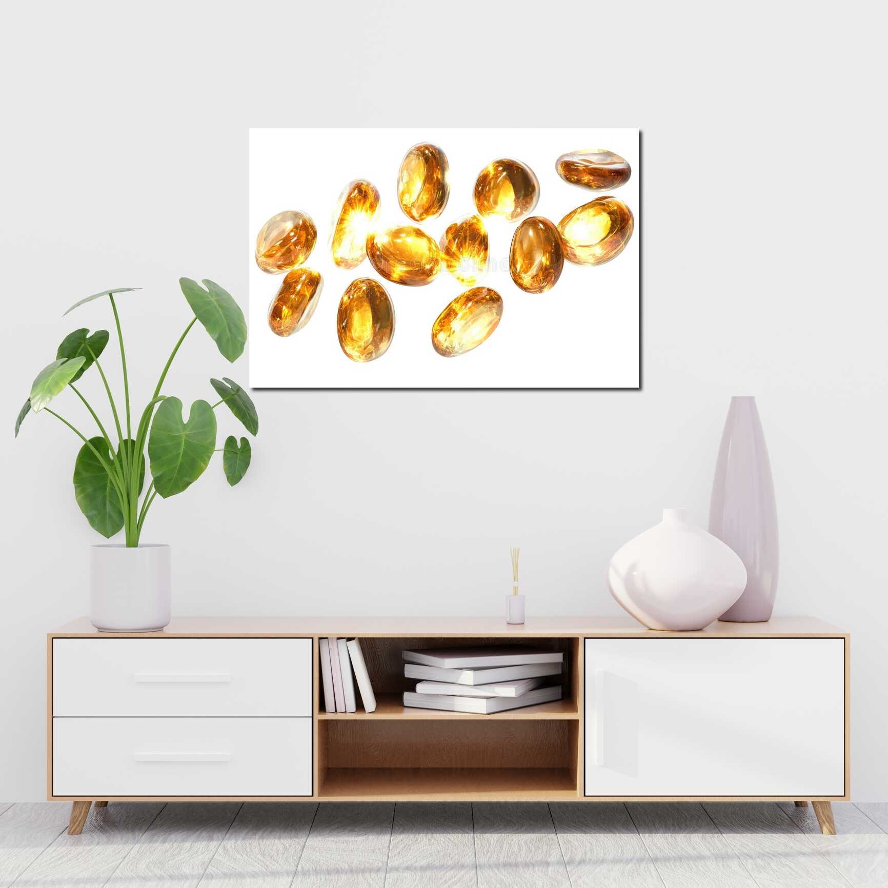 Canvas above sofa for size context