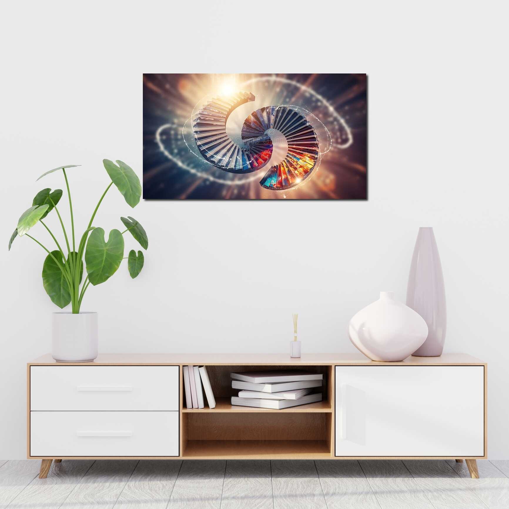 Canvas above sofa for size context