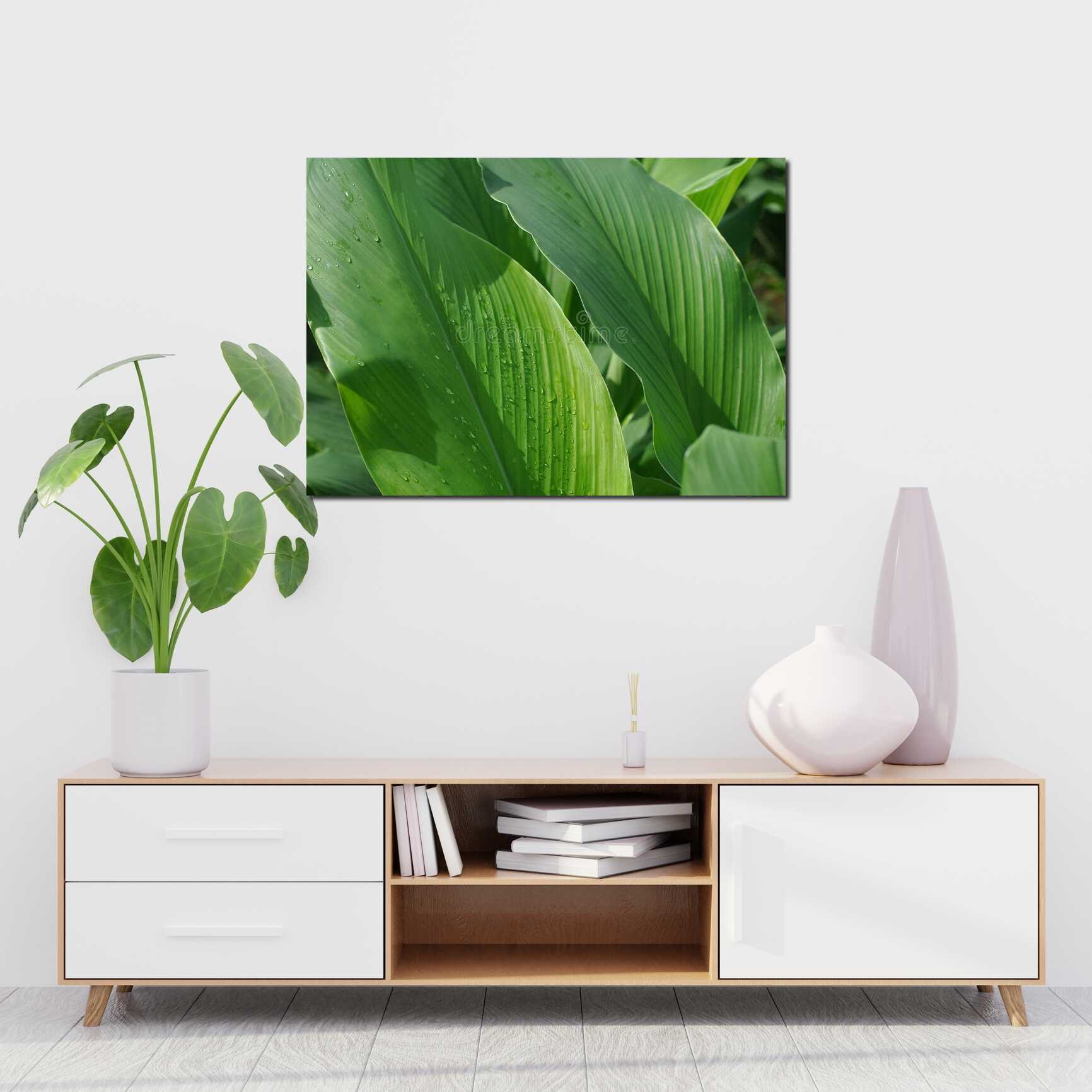 Canvas above sofa for size context