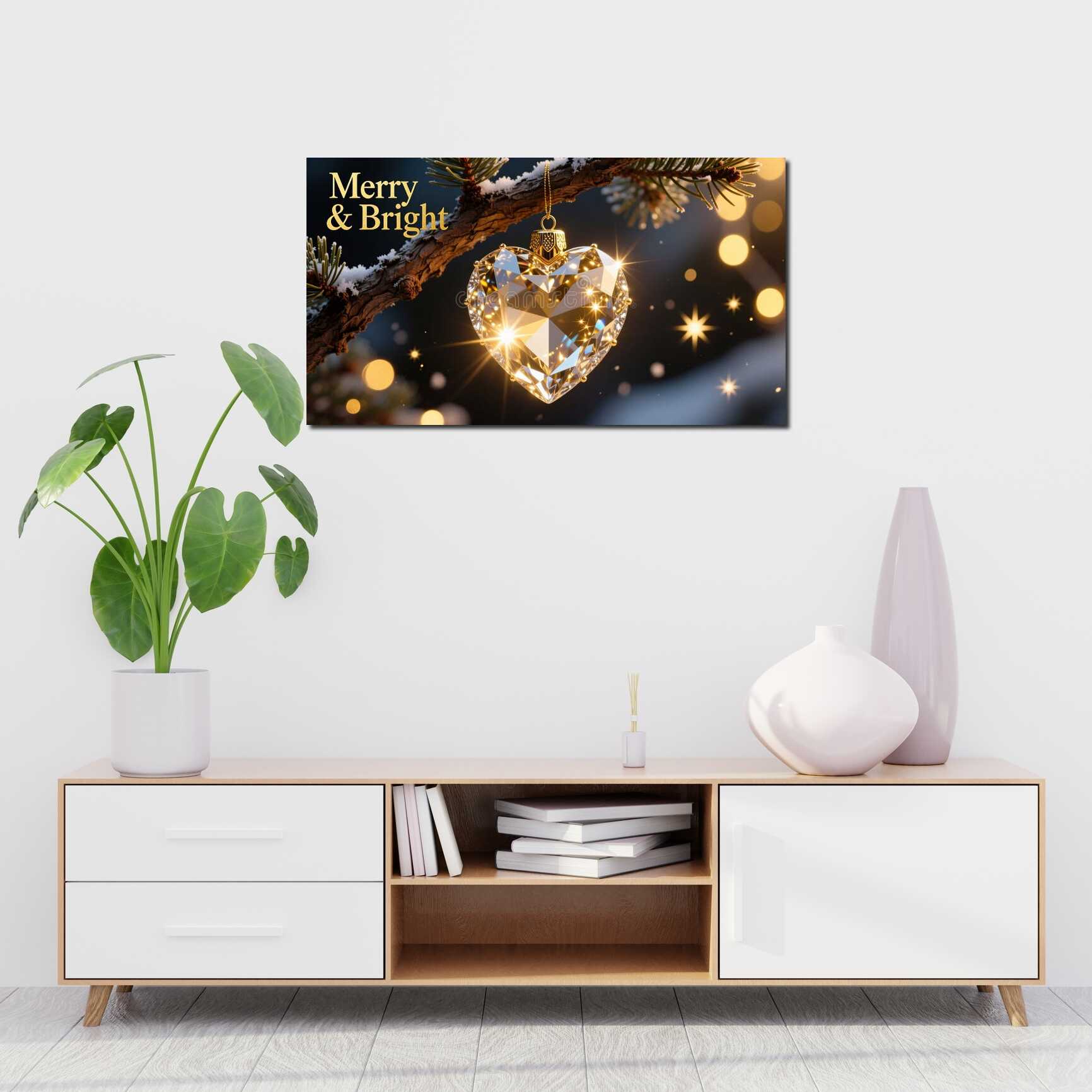 Canvas above sofa for size context