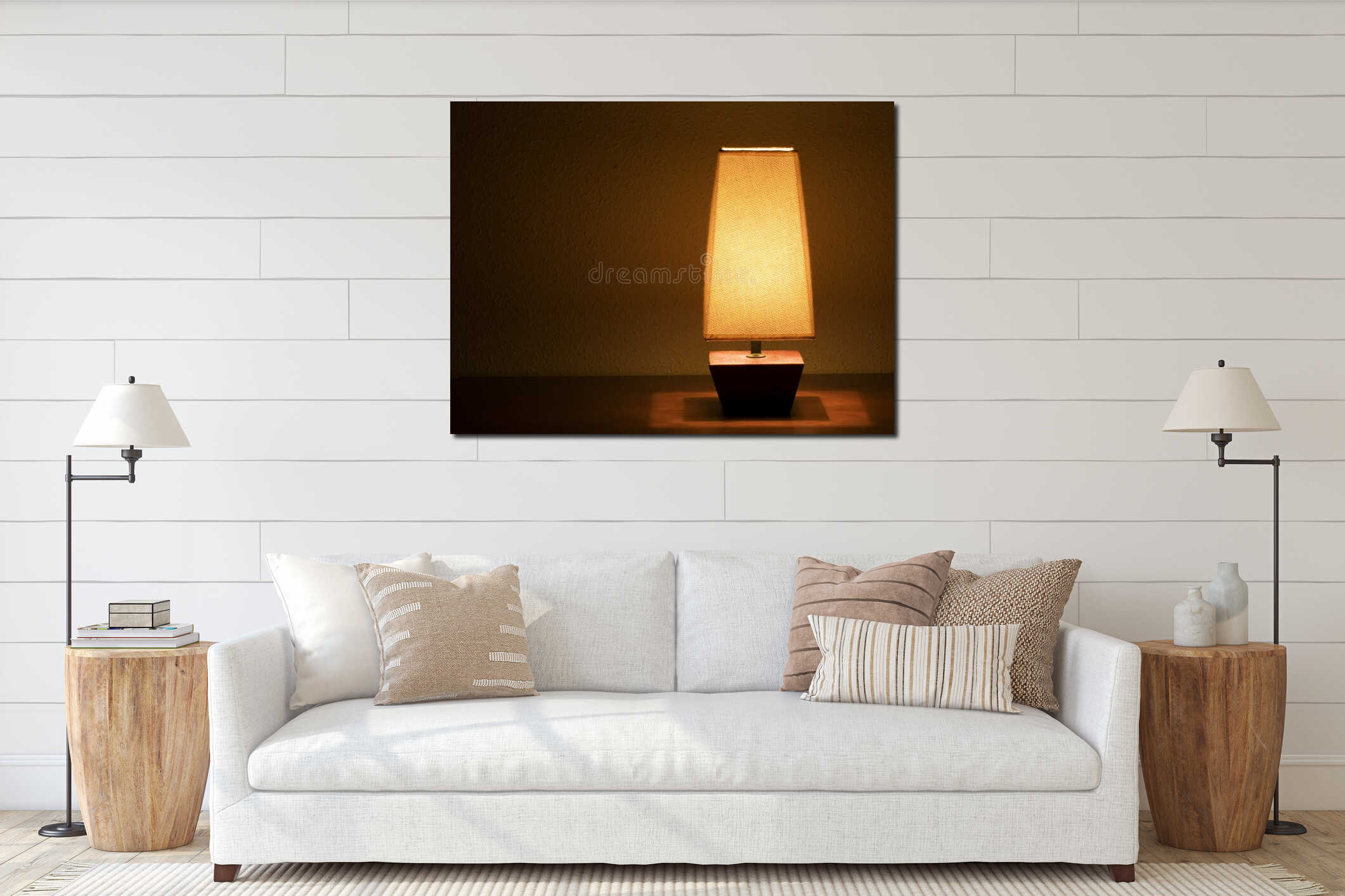 Bedside lamp interior mockup