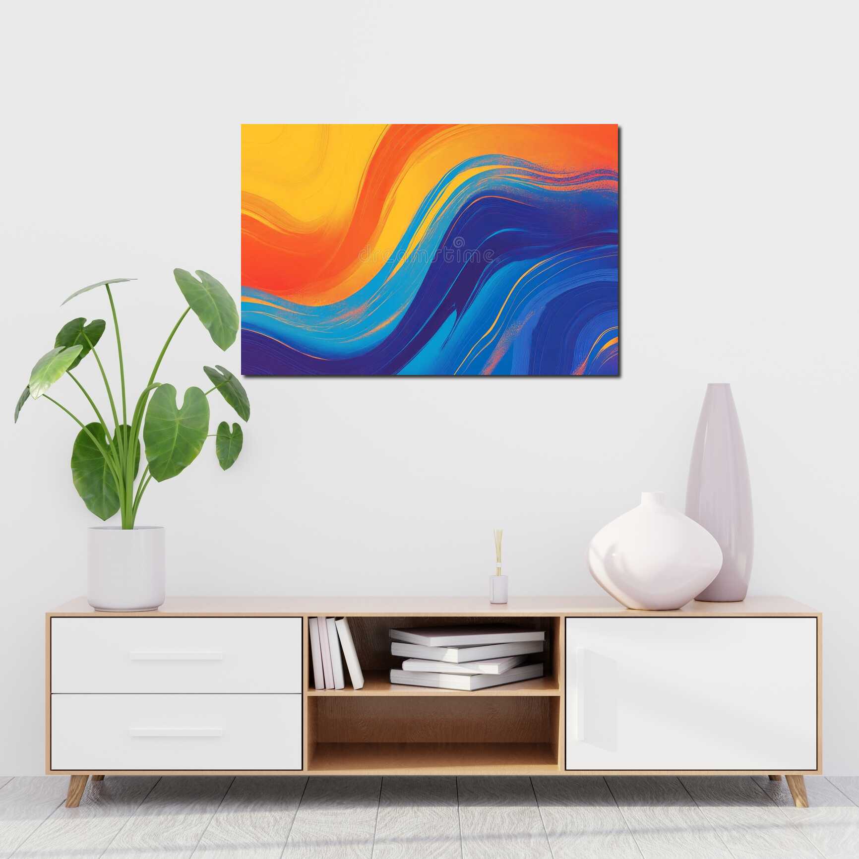 Canvas above sofa for size context