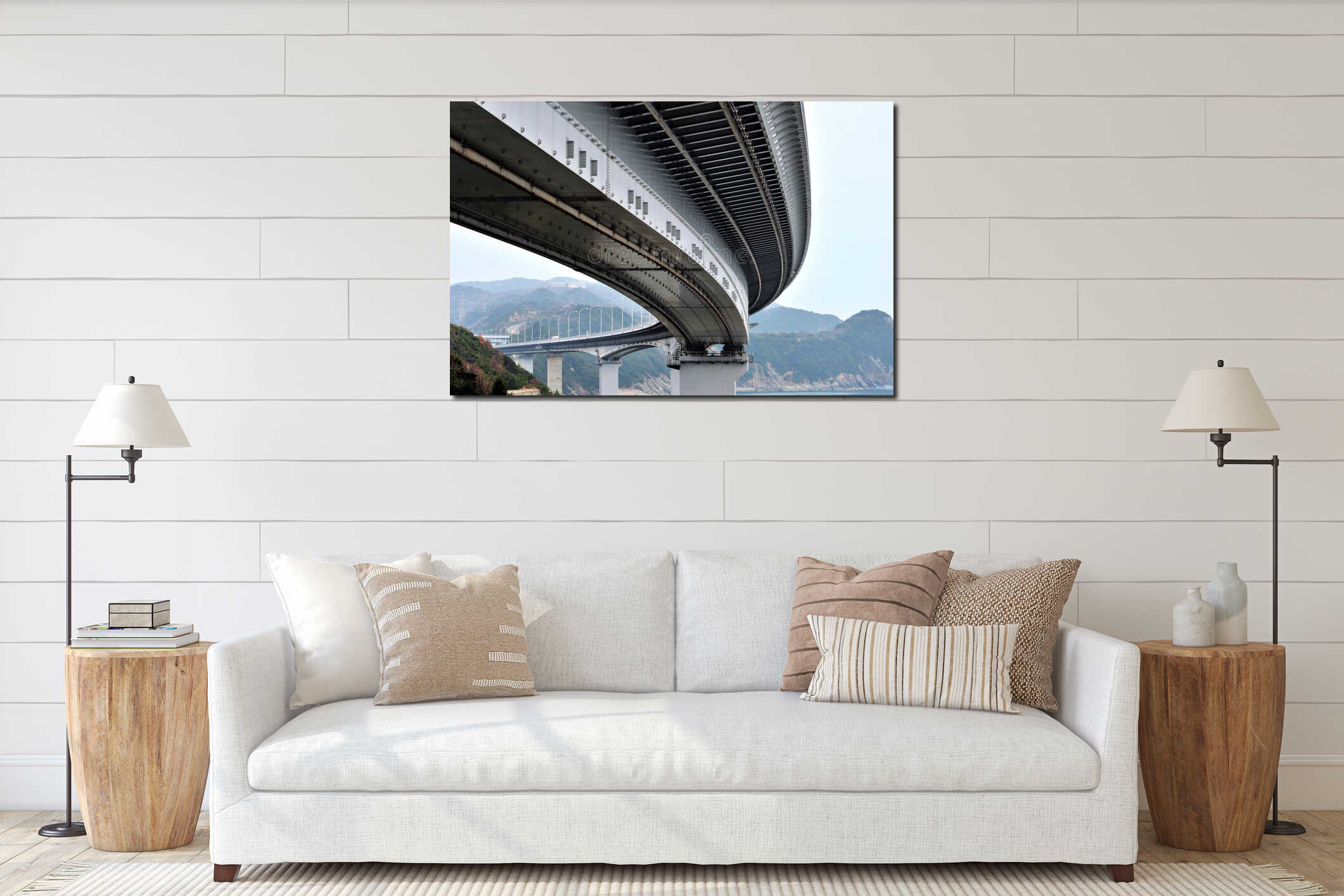 Underside view of the bridge showing modern engineering interior mockup