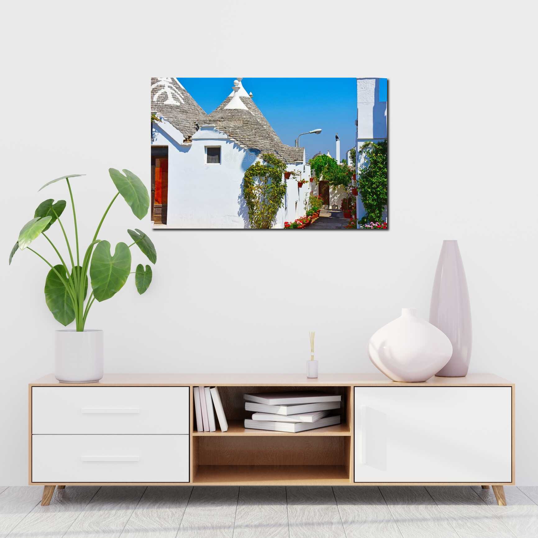 Canvas above sofa for size context