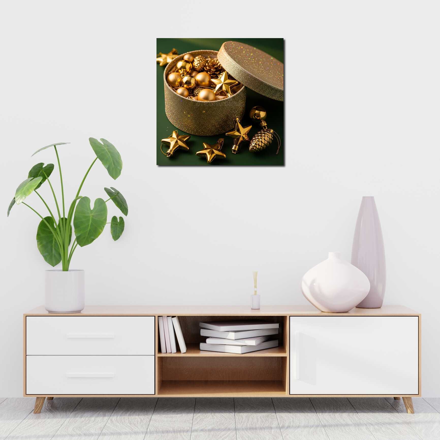 Canvas above sofa for size context