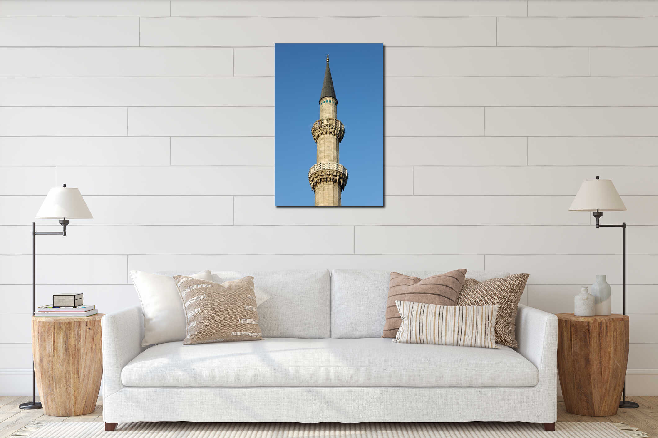 Minaret of Suleymaniye Mosque interior mockup