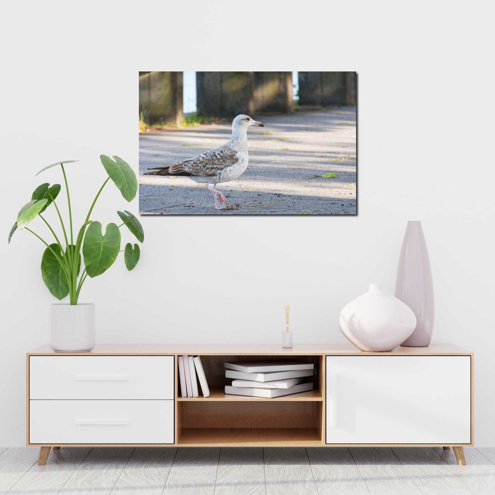 Canvas above sofa for size context