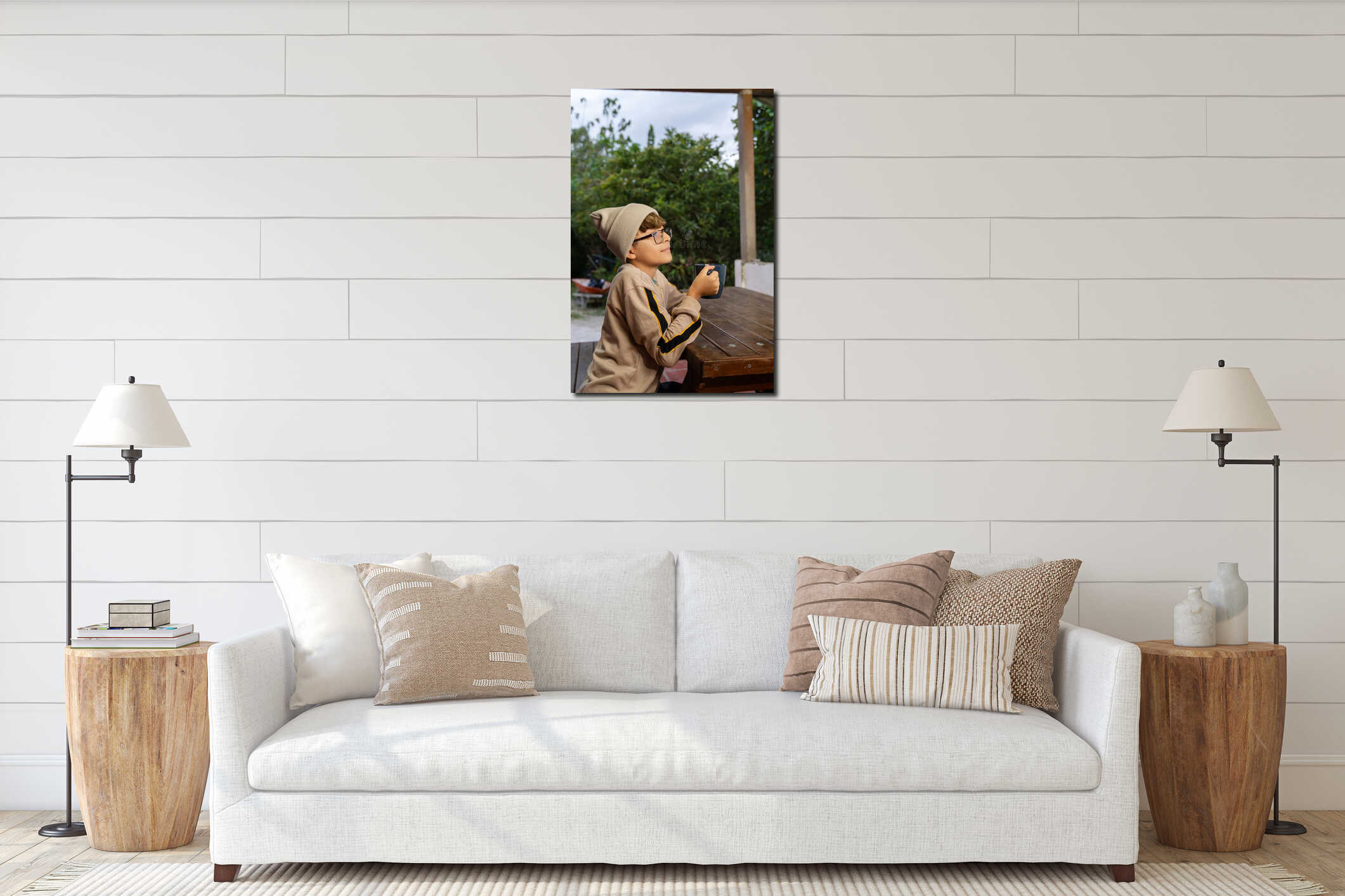 Canvas above sideboard for size context