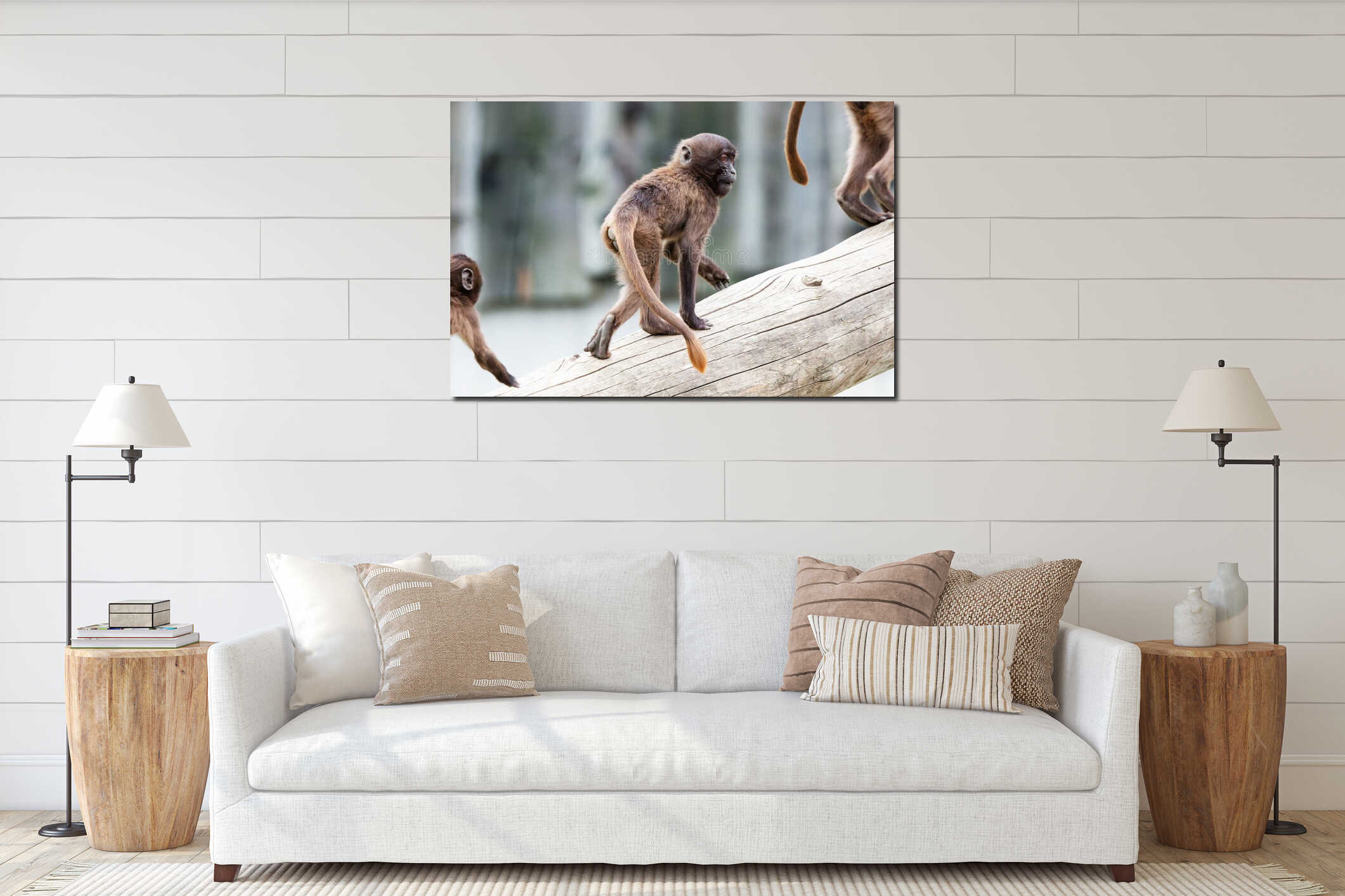 Canvas hanging interior mockup