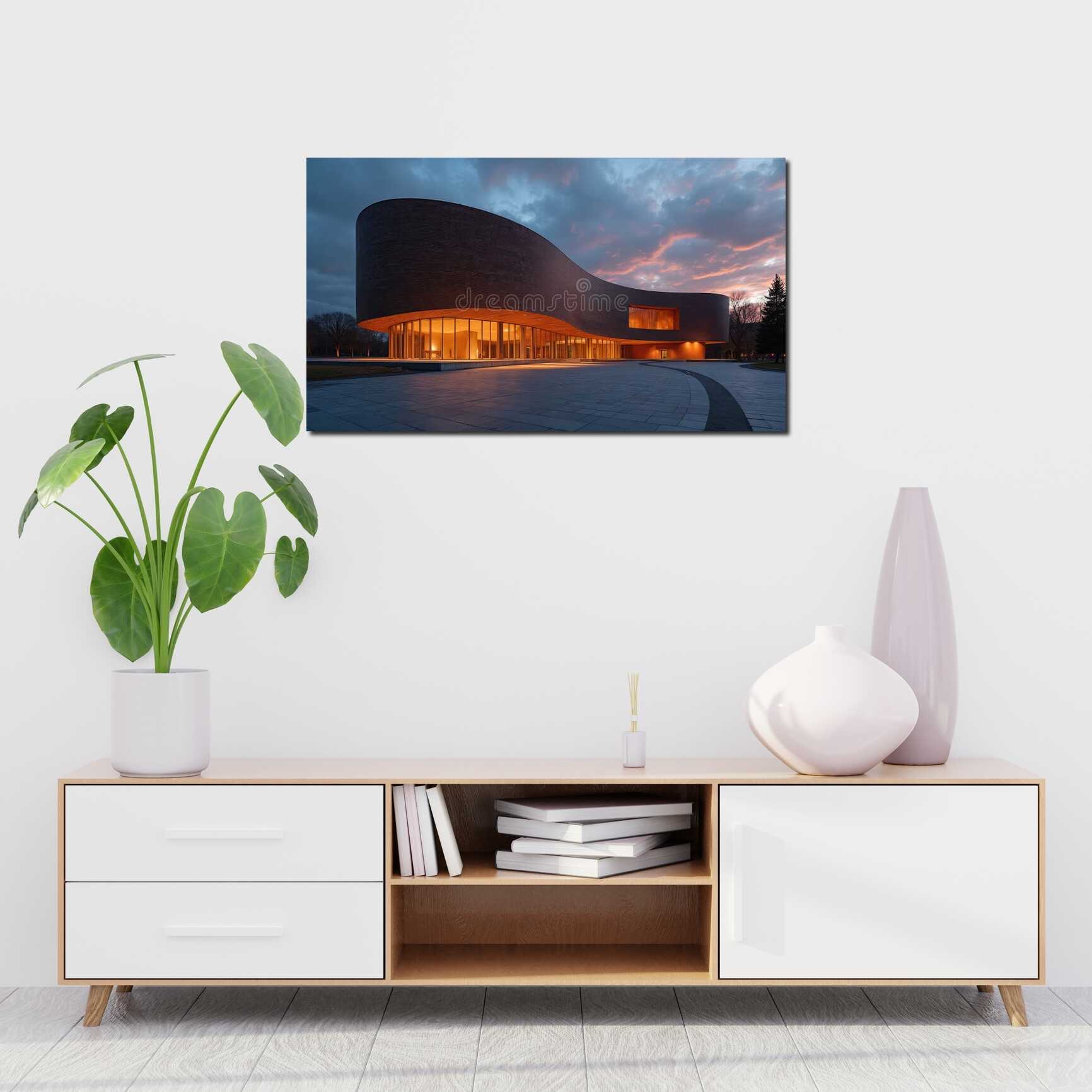 Canvas above sofa for size context