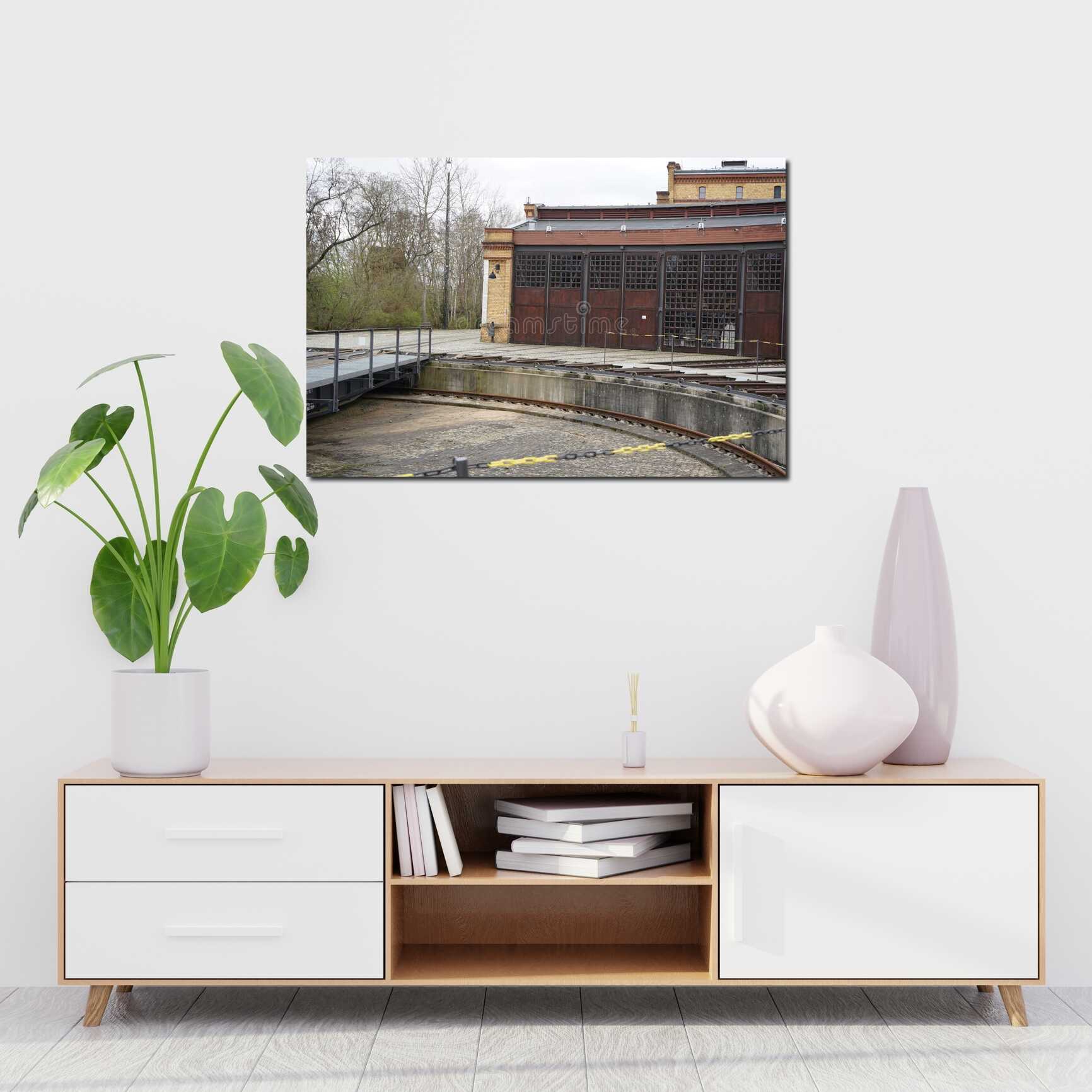 Canvas above sofa for size context