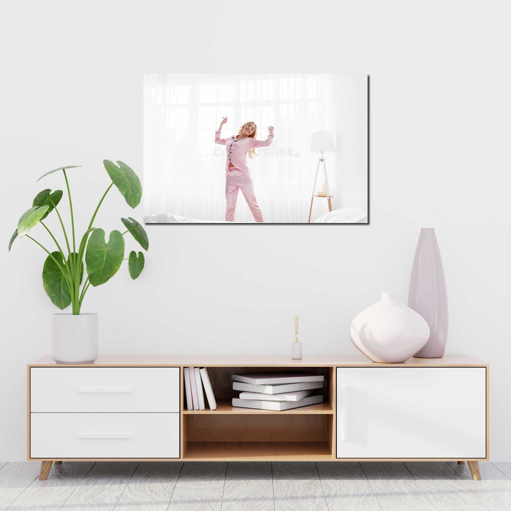 Canvas above sofa for size context