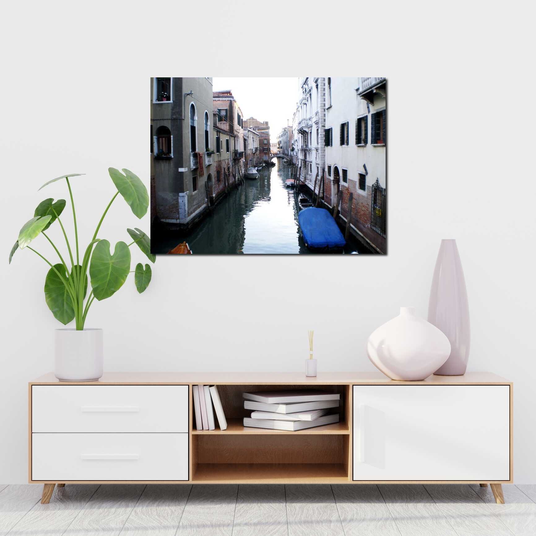 Canvas above sofa for size context