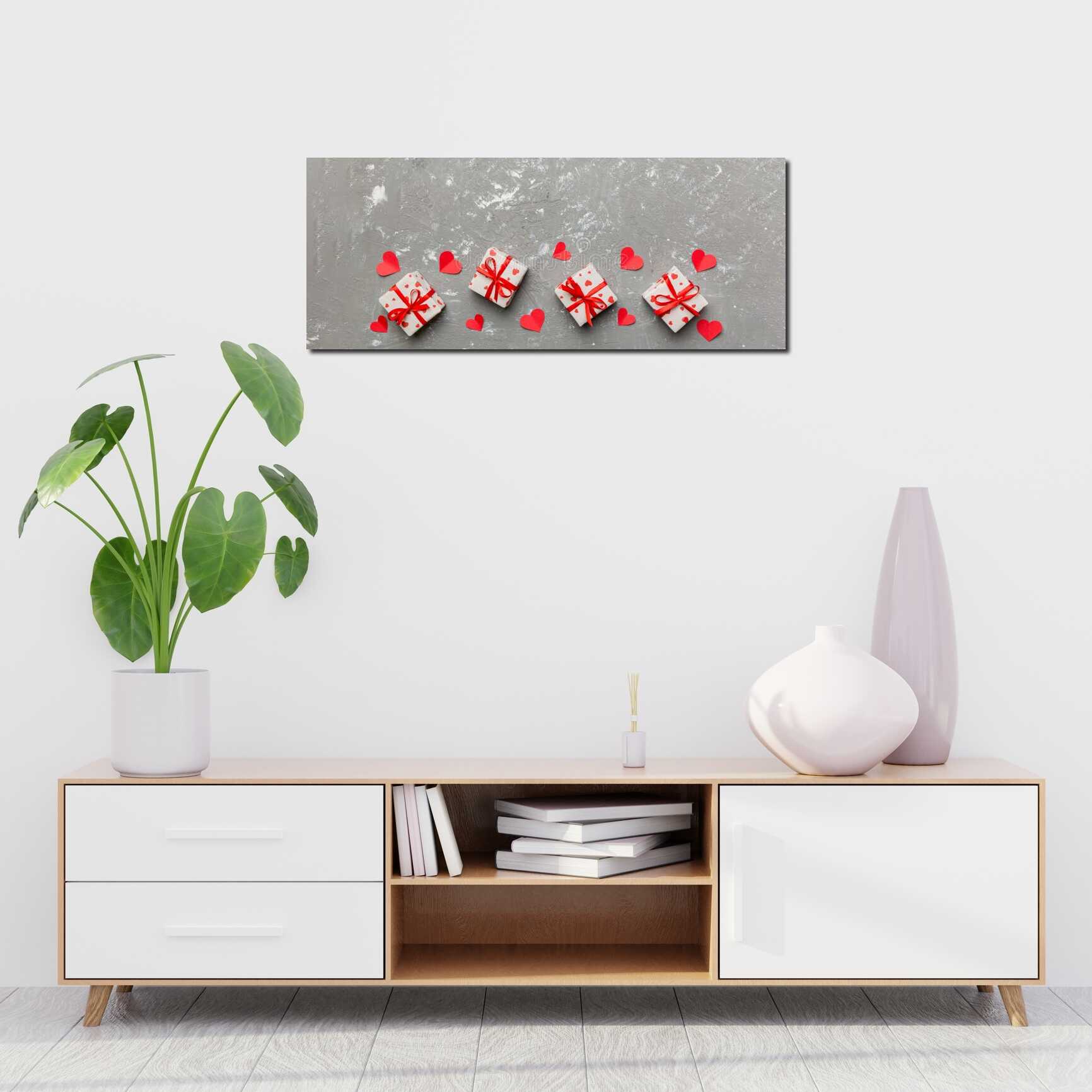 Canvas above sofa for size context