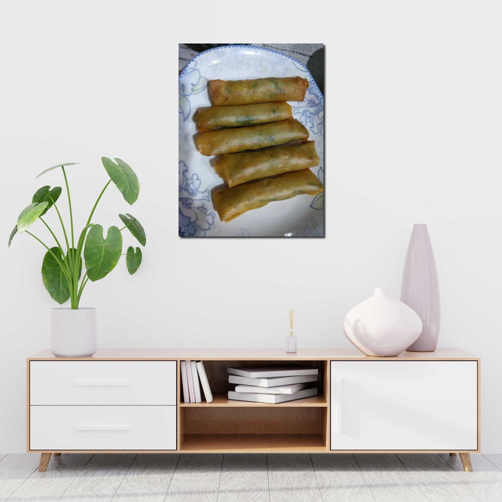 Canvas above sofa for size context