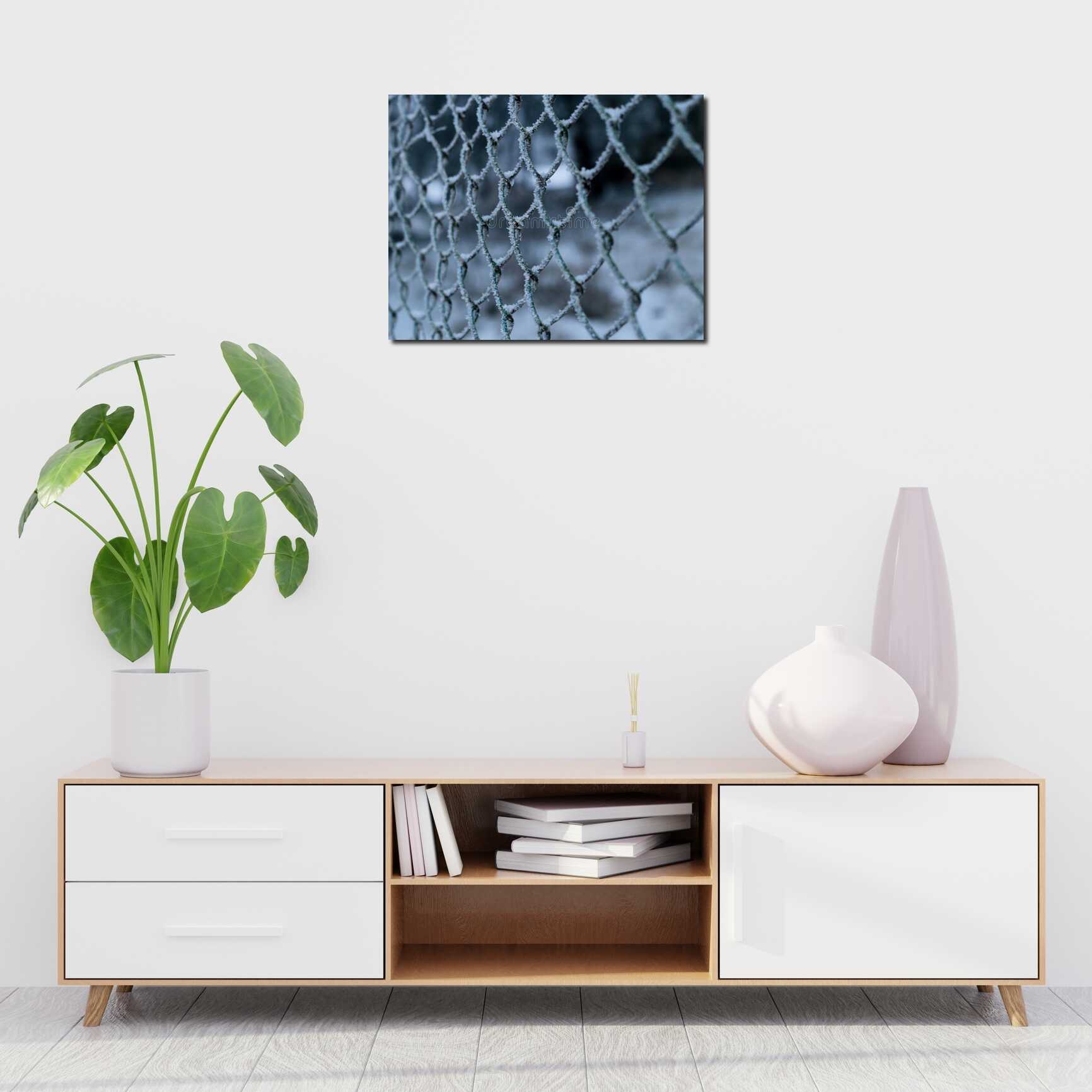 Canvas above sofa for size context