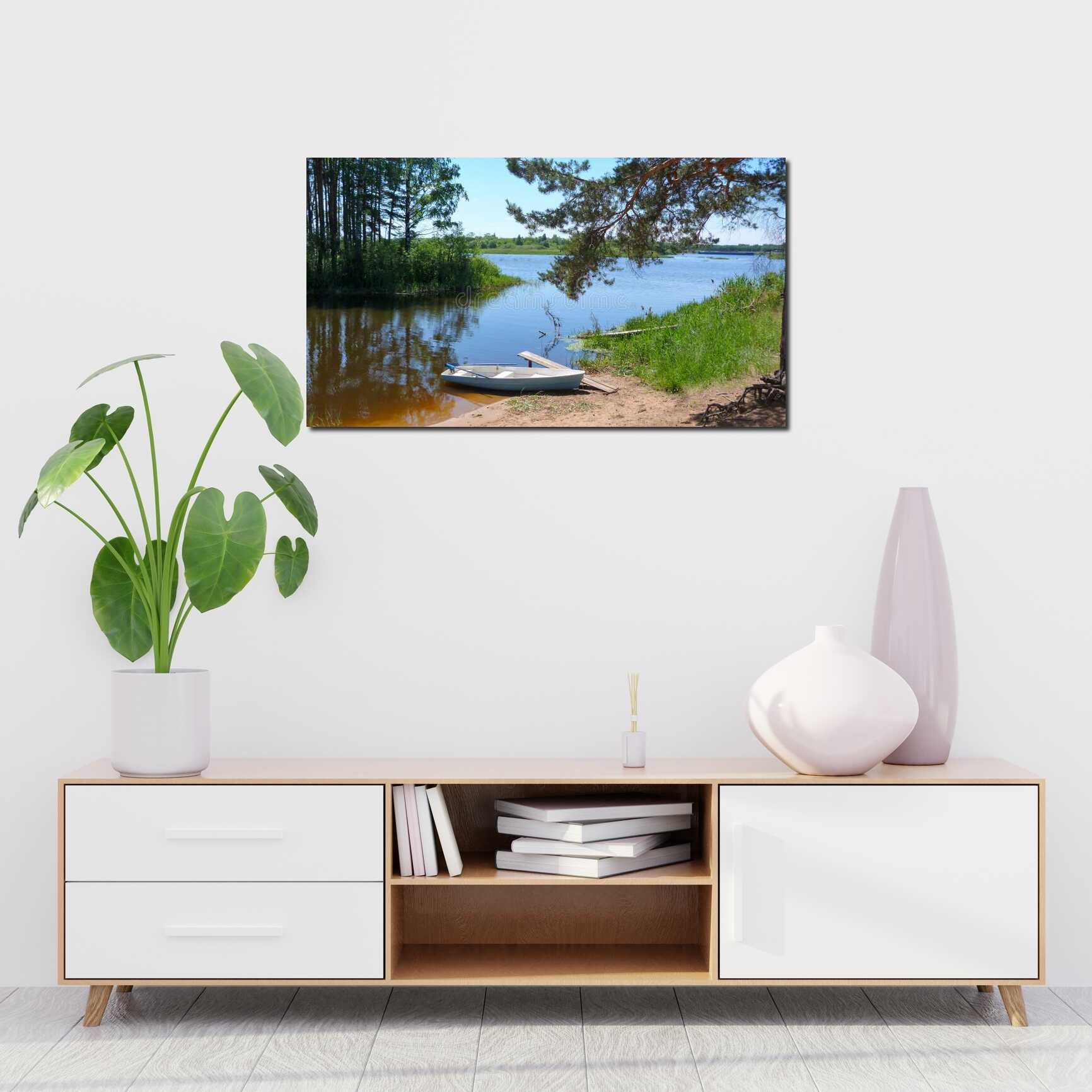 Canvas above sofa for size context