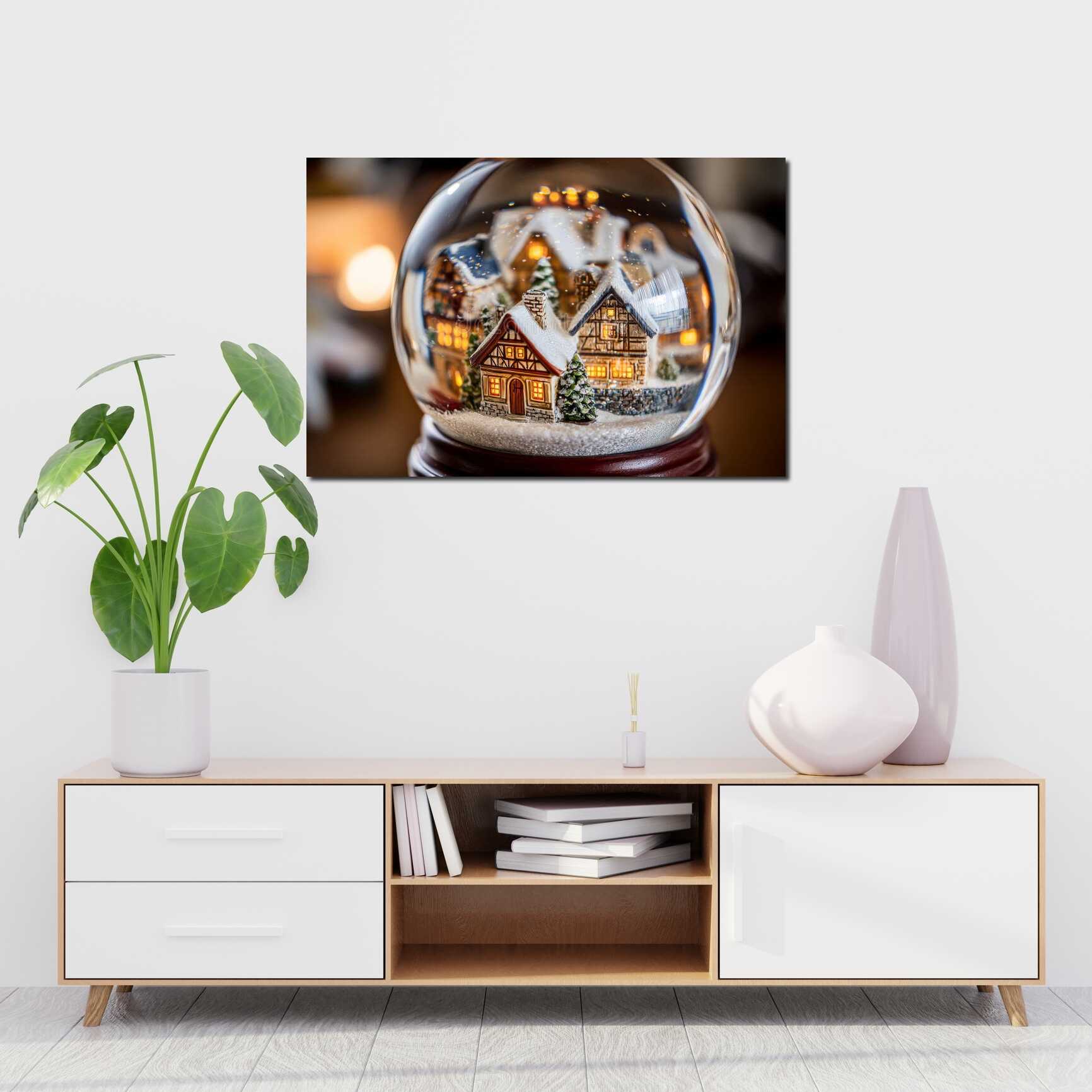 Canvas above sofa for size context