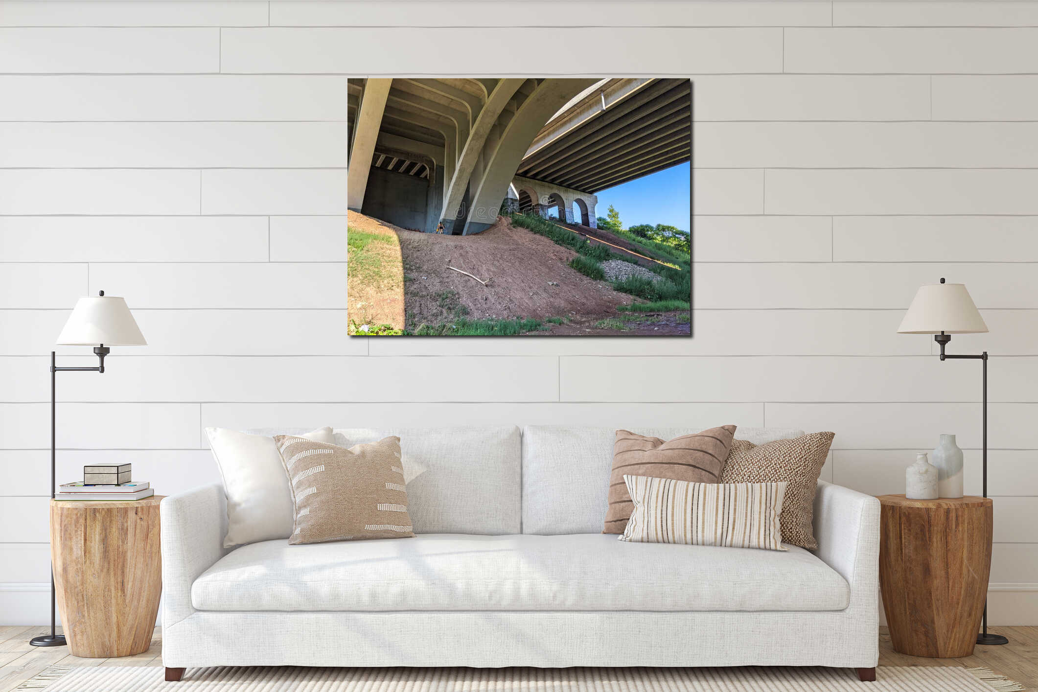 An Underpass of a Large Concrete Bridge Going Over a Valley interior mockup