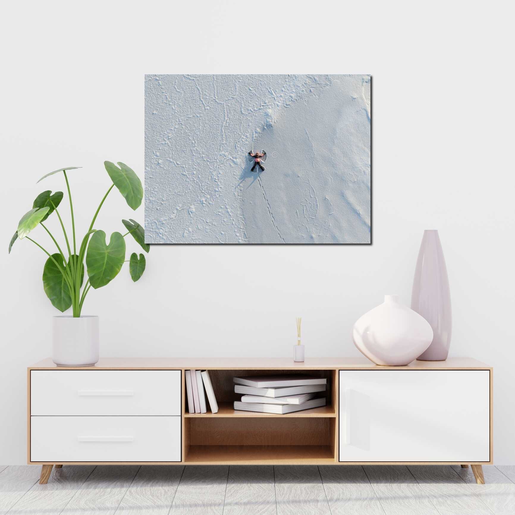 Canvas above sofa for size context