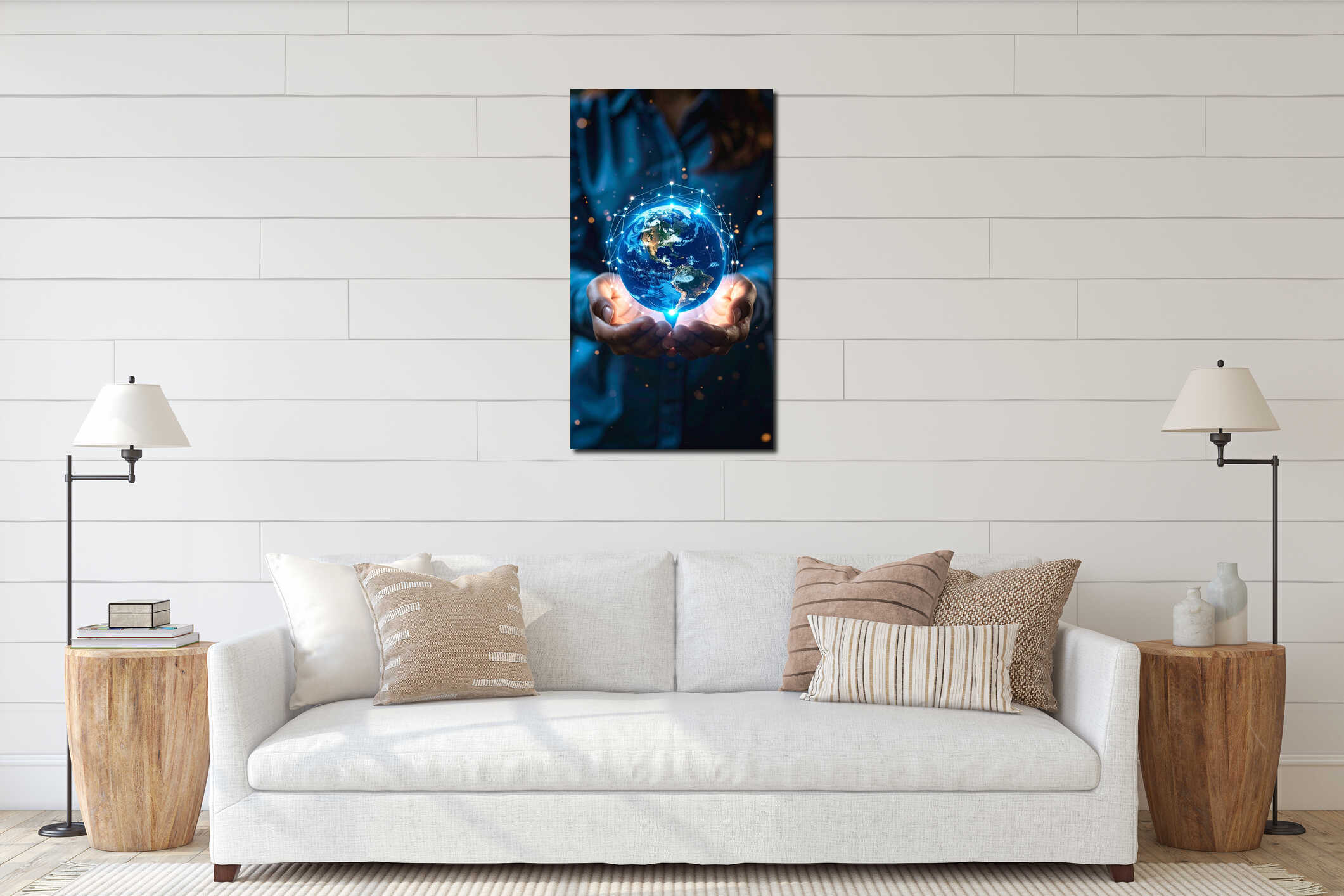 Canvas above sideboard for size context