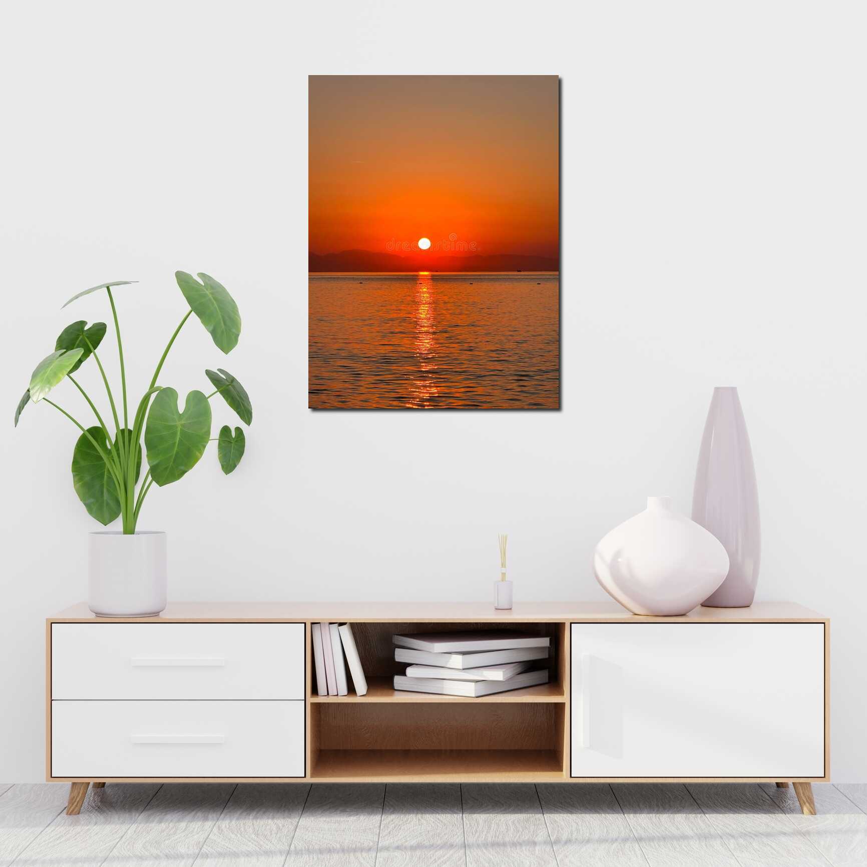 Canvas above sofa for size context