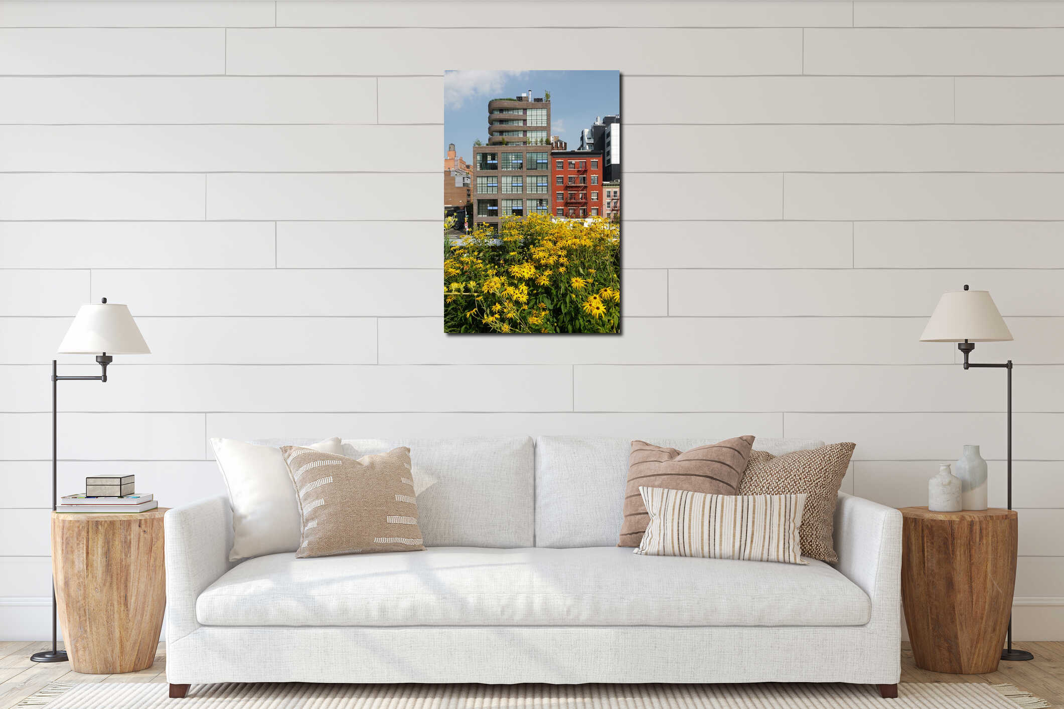 Canvas hanging interior mockup