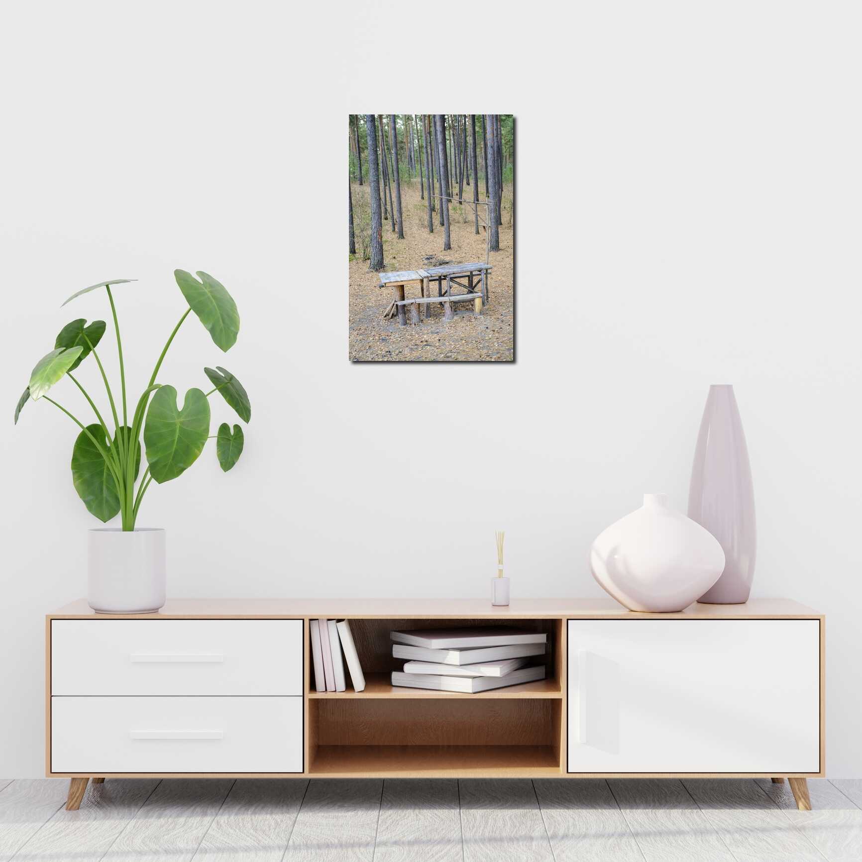 Canvas above sofa for size context