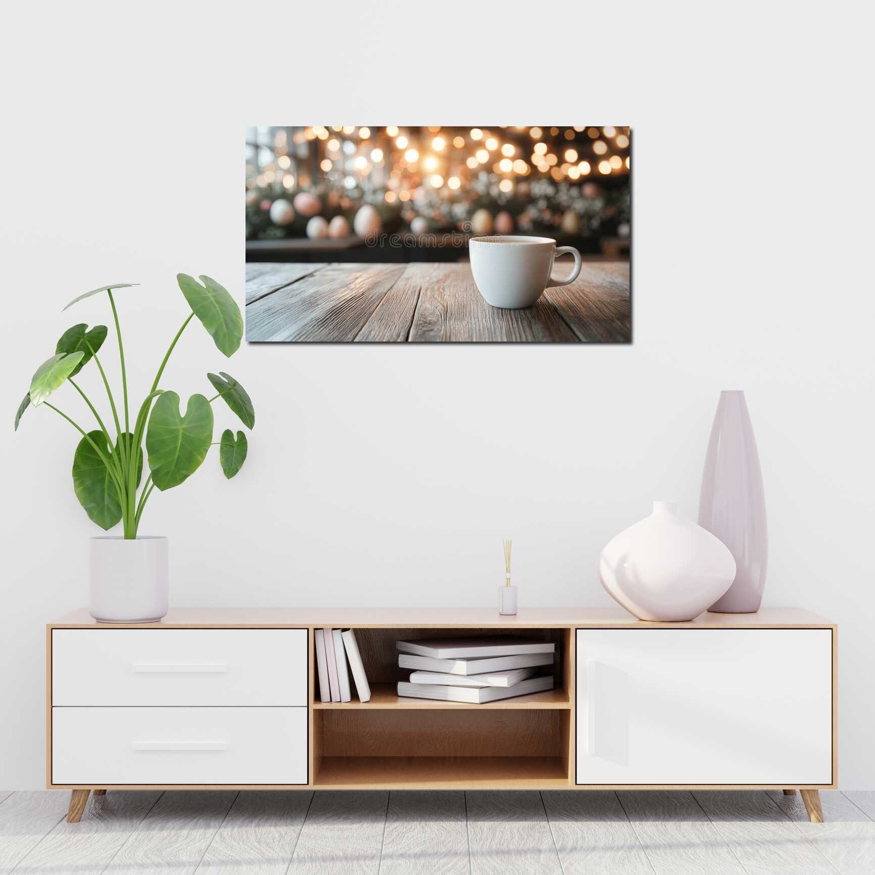 Canvas above sofa for size context