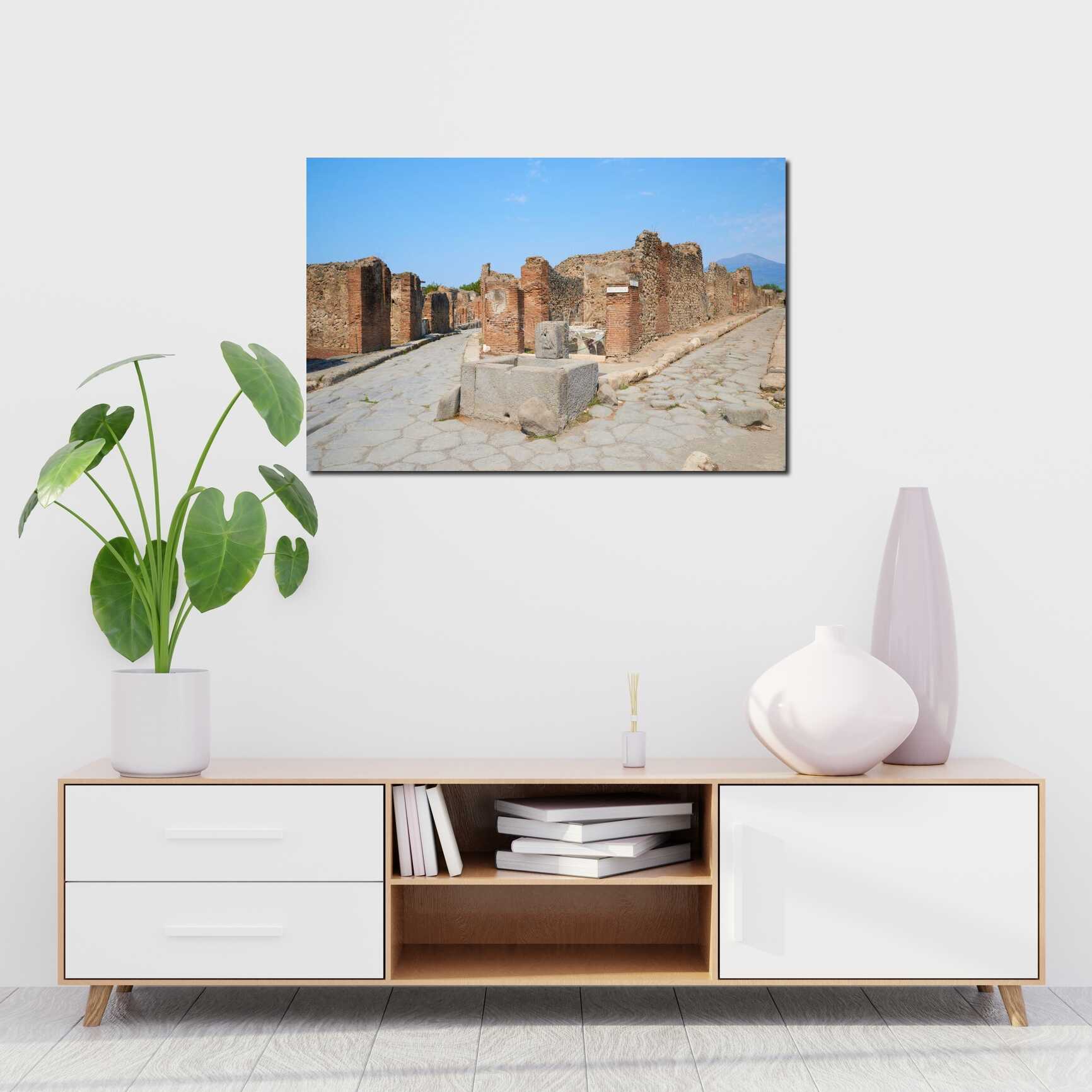 Canvas above sofa for size context