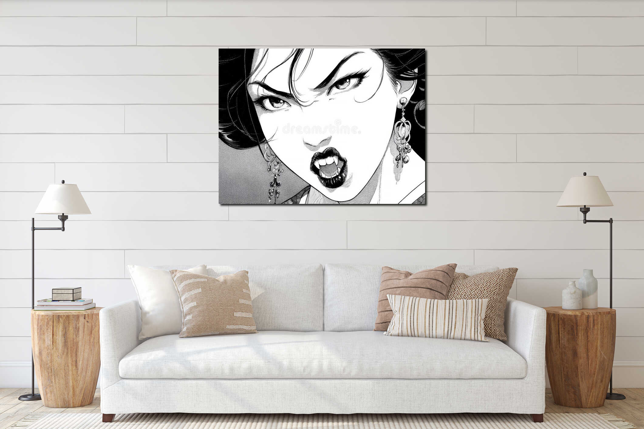 Canvas above sideboard for size context