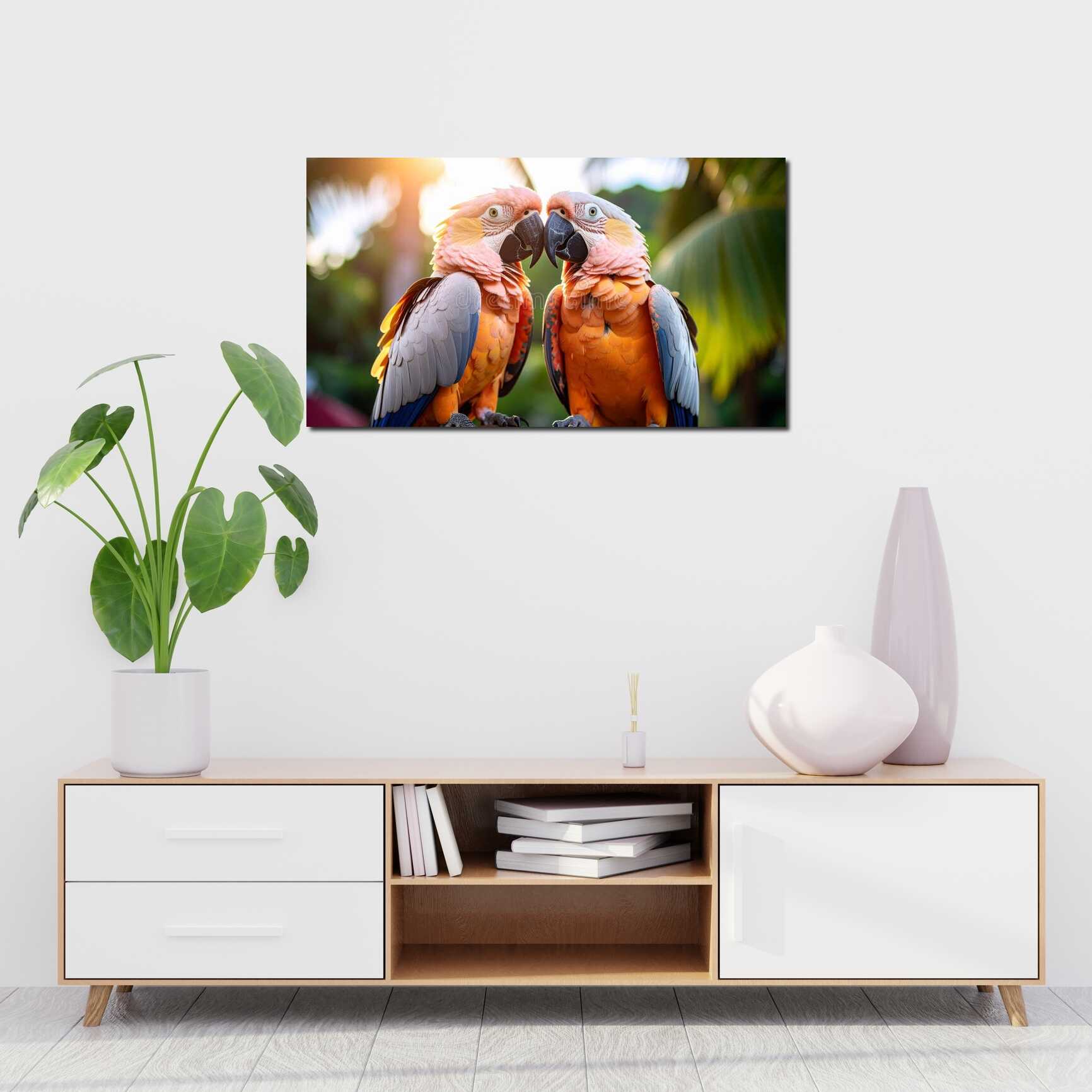 Canvas above sofa for size context