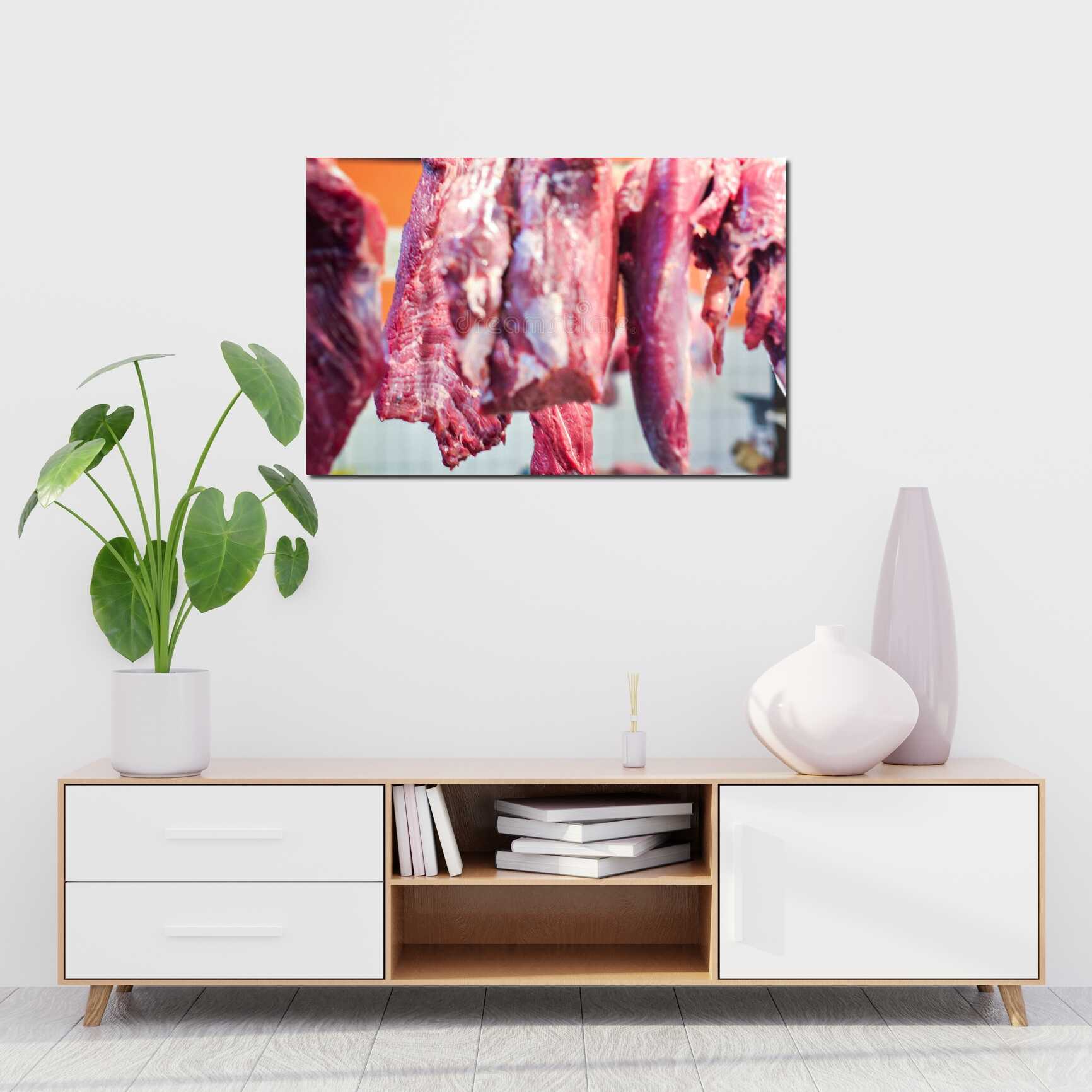 Canvas above sofa for size context