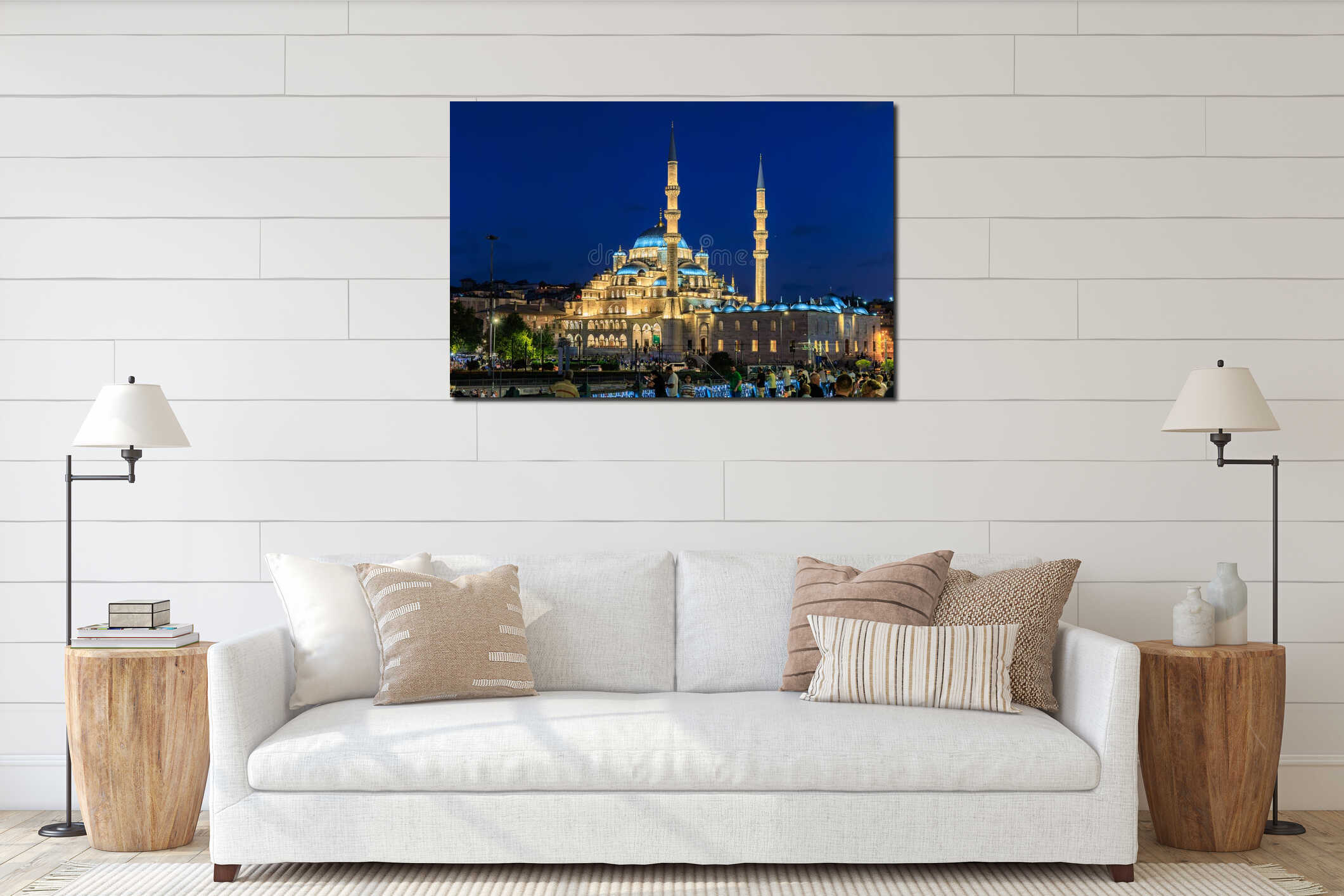 Illuminated night view of the historic suleymaniye mosque in istanbul. August 12, 2025 Istanbul Turkey interior mockup
